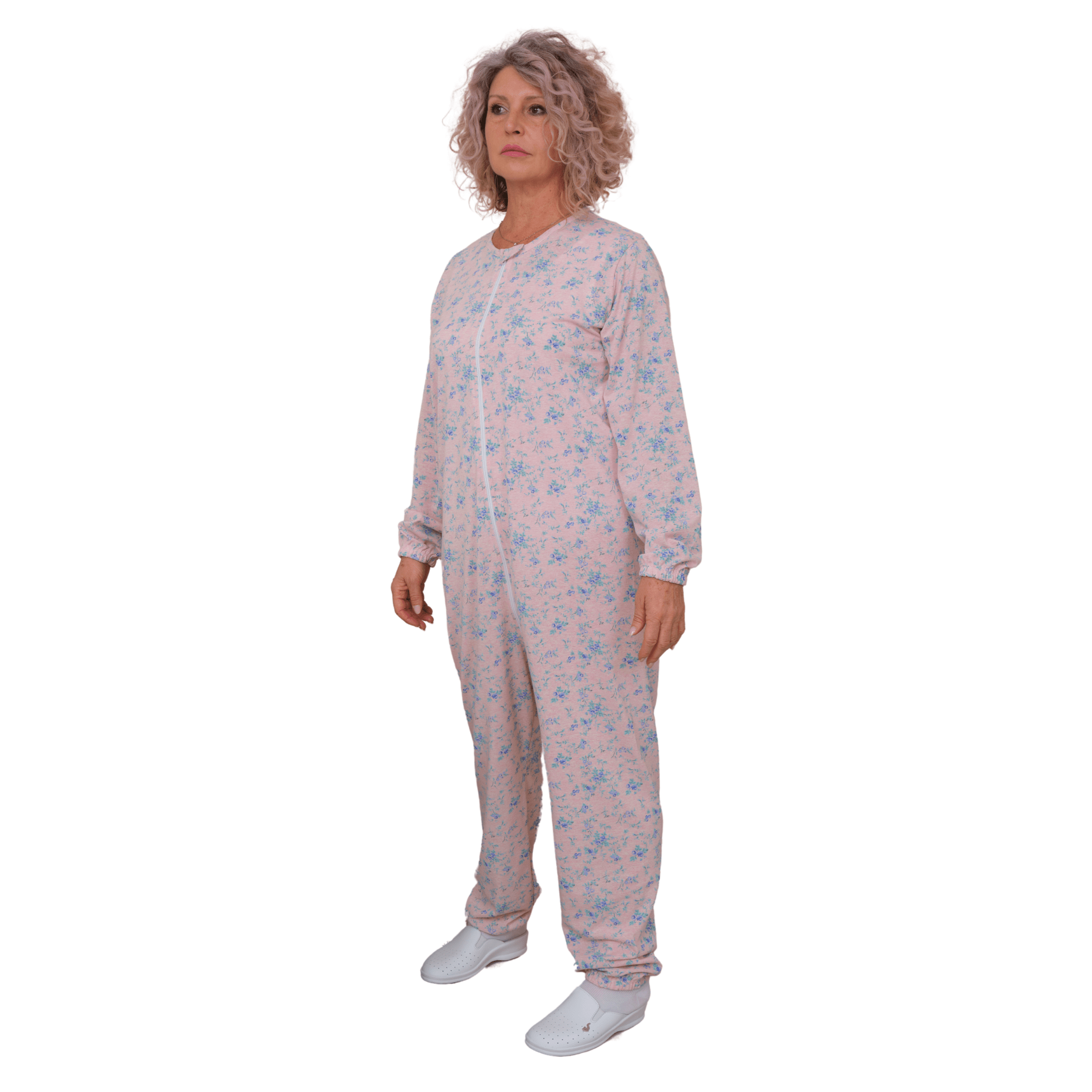 Adaptive Hospital Pyjamas – Model 9016 – Full Front Zipper – For Bedridden Patients, Incontinence & Post-Surgery Care