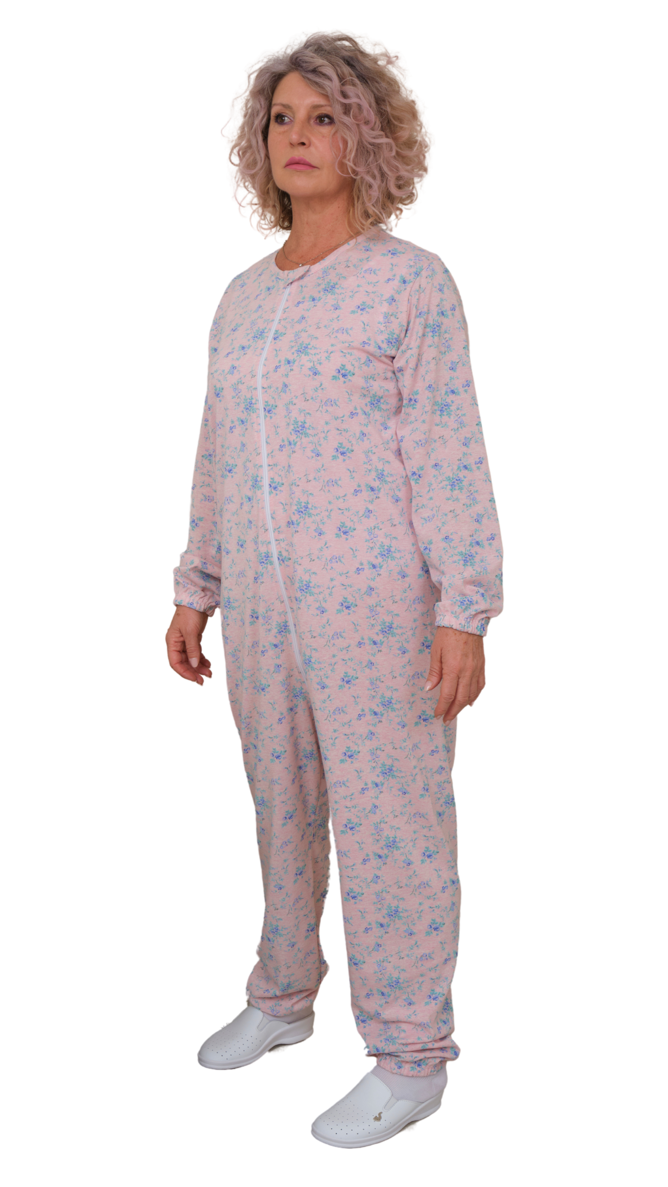 Adaptive Hospital Pyjamas – Model 9016 – Full Front Zipper – For Bedridden Patients, Incontinence & Post-Surgery Care