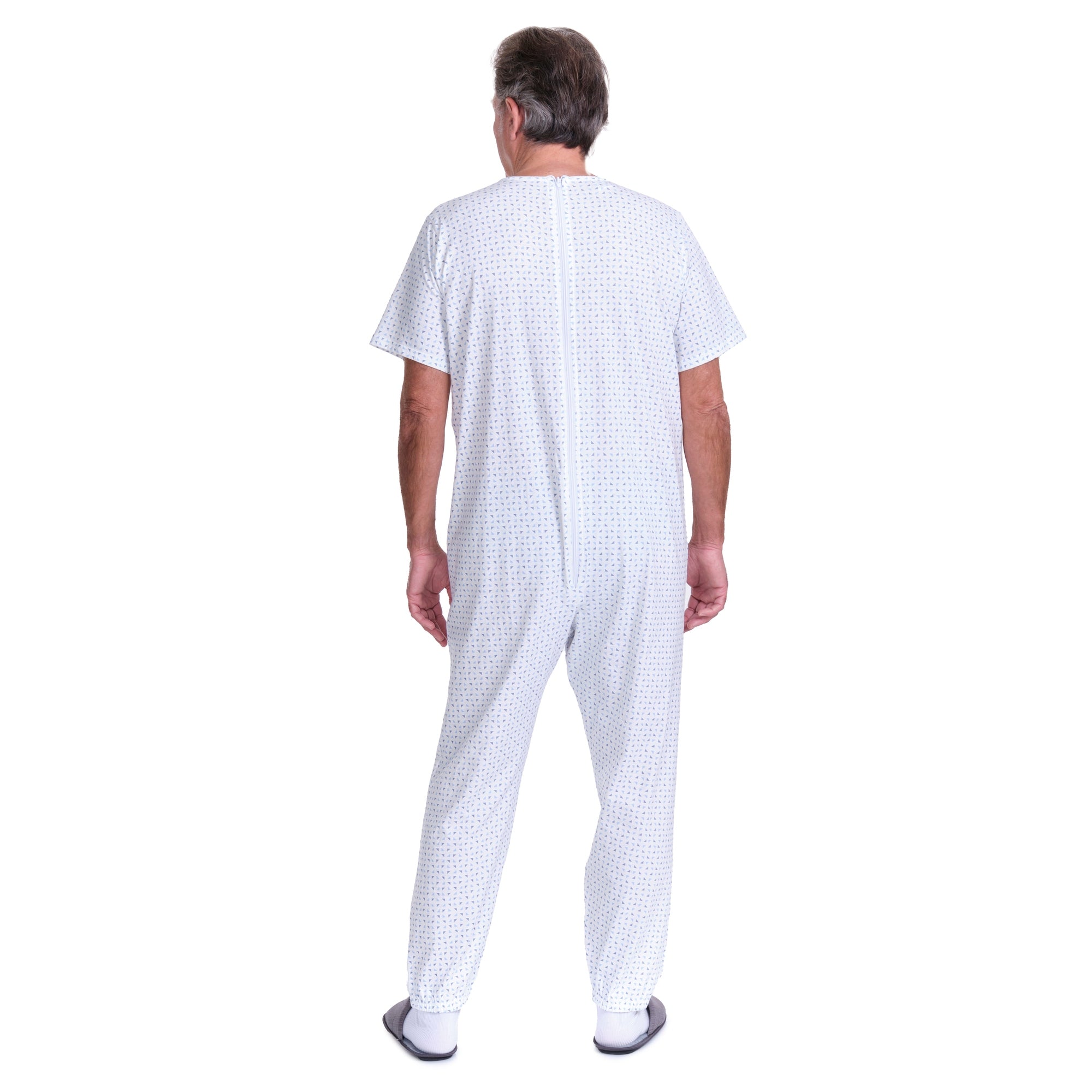 Summer Healthcare Pajamas – Short Sleeve, Back Zipper, 100% Cotton 9012/3