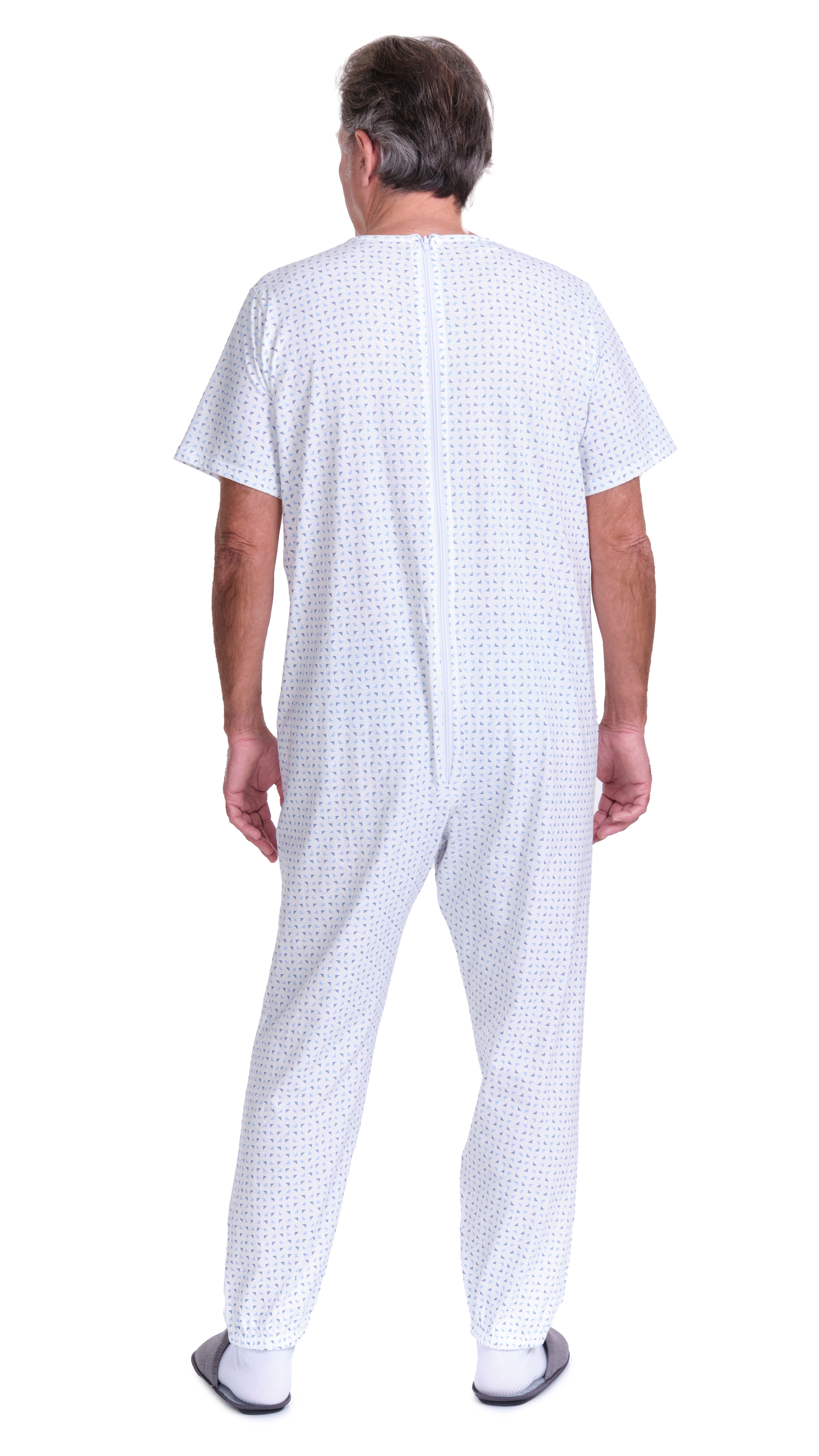 Summer Healthcare Pajamas – Short Sleeve, Back Zipper, 100% Cotton (9012/3)