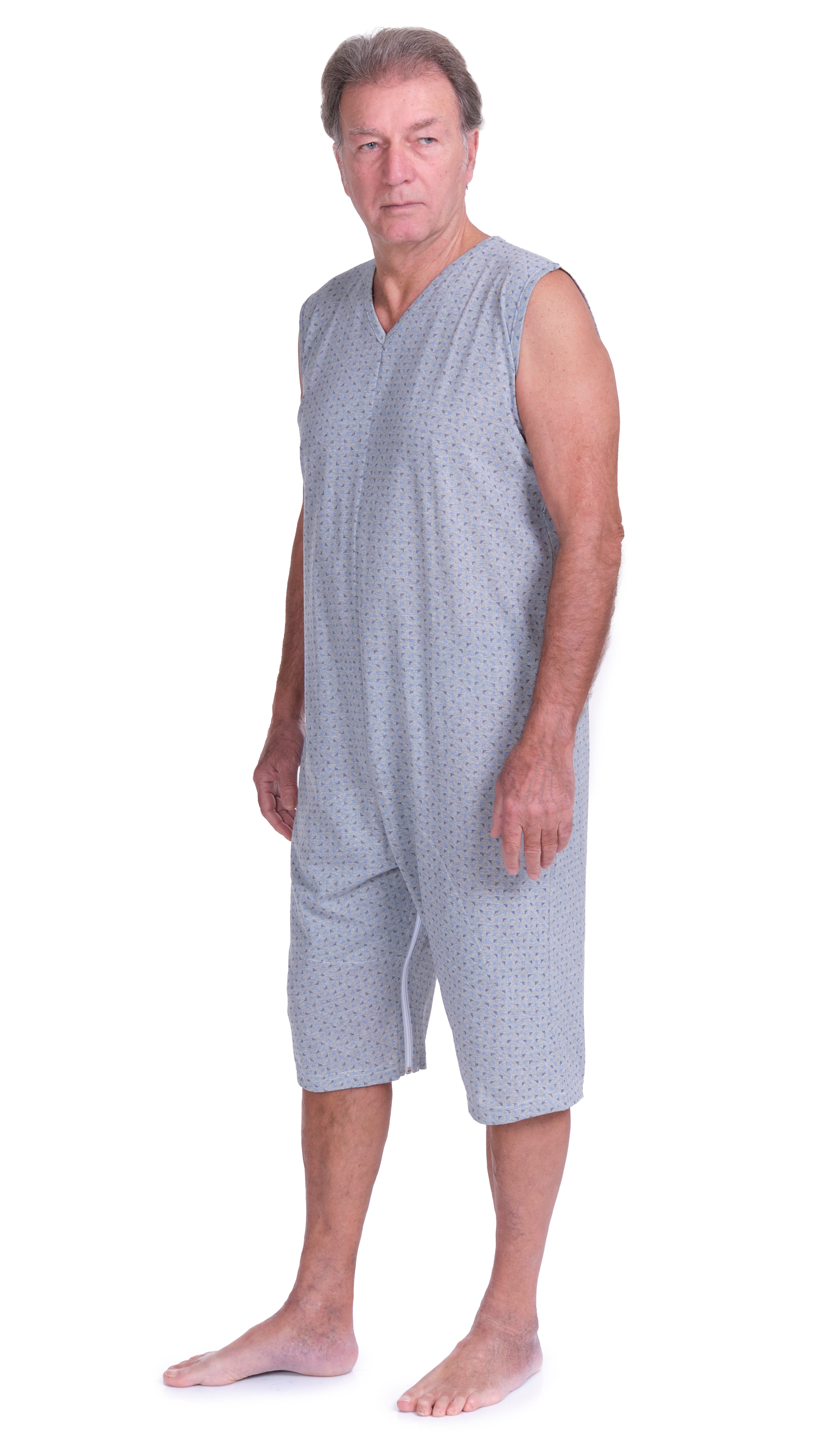 Sleeveless Pyjamas with shorts featuring 2 zips/fasteners, cotton/polyester blend - 9008/8