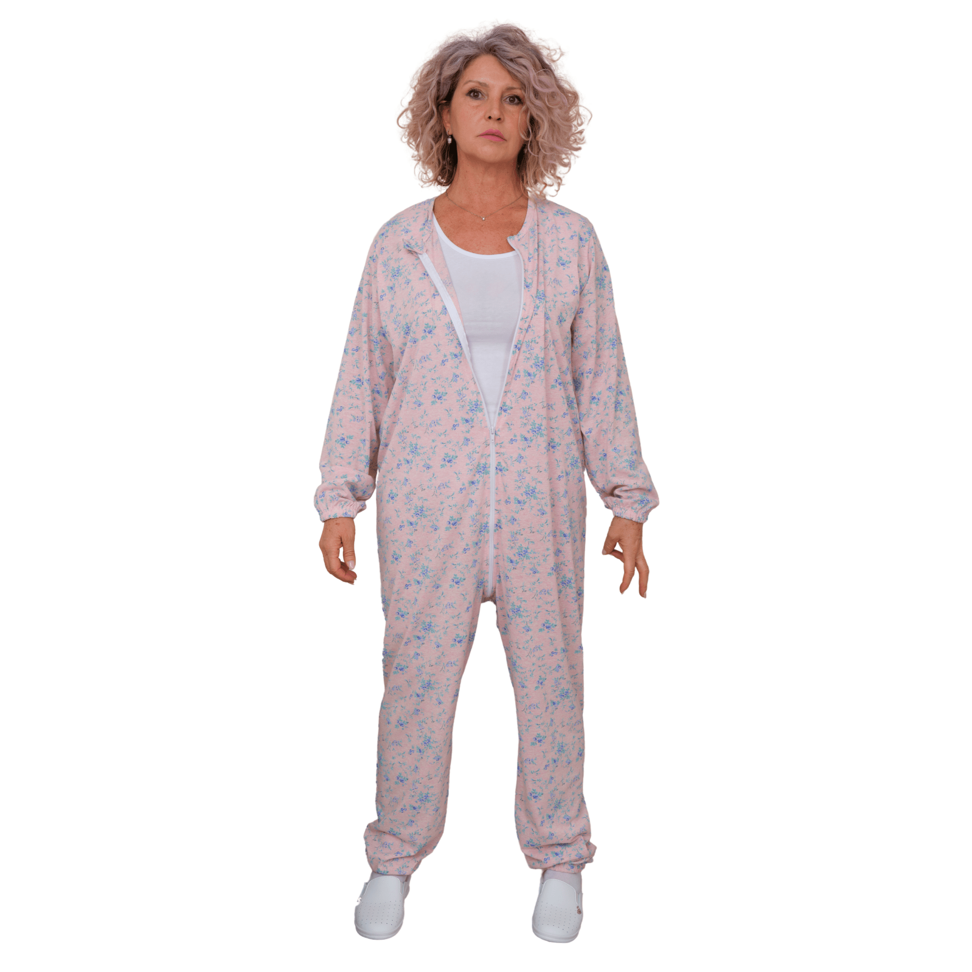 Adaptive Hospital Pyjamas – Model 9016 – Full Front Zipper – For Bedridden Patients, Incontinence & Post-Surgery Care