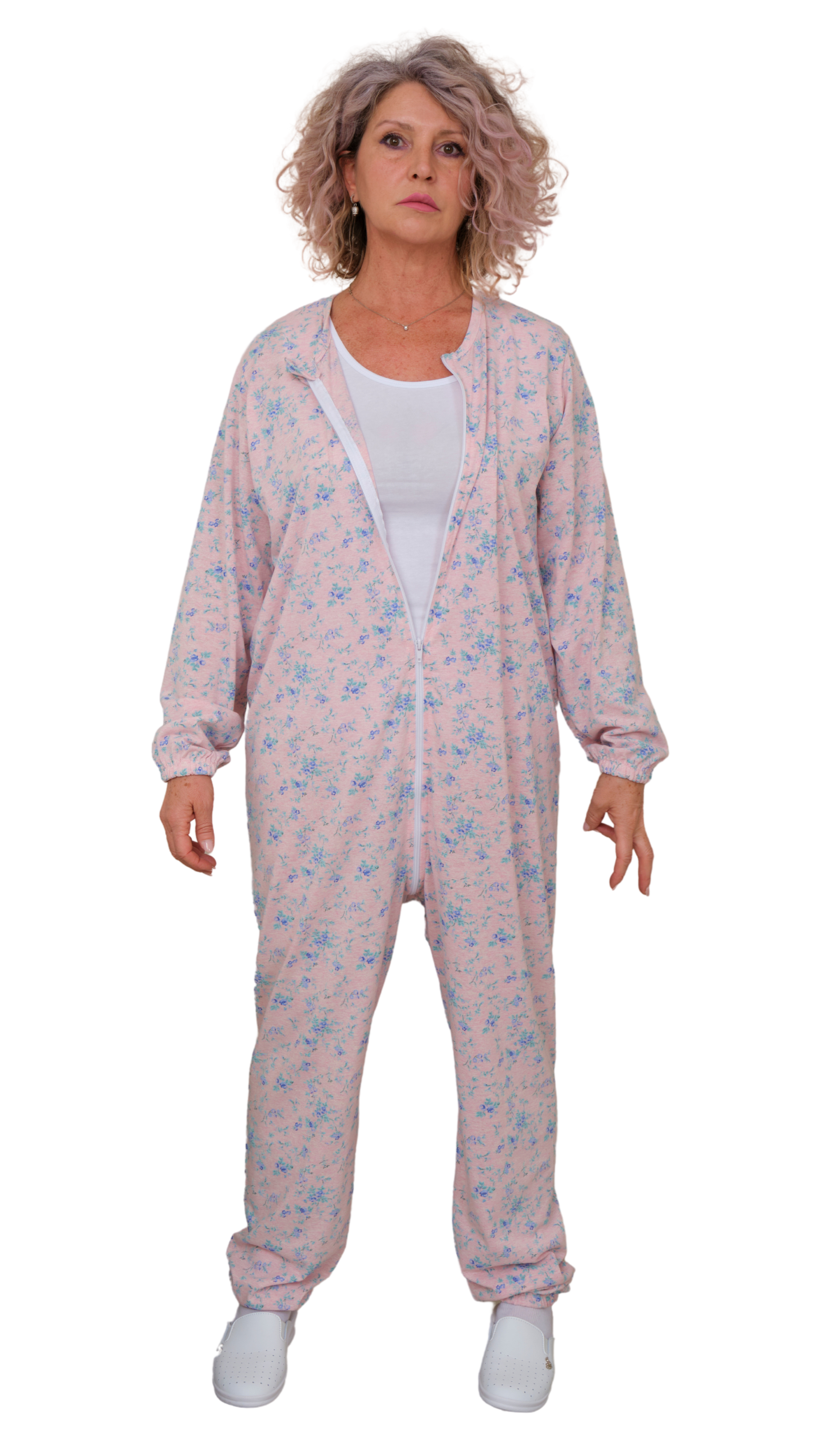 Adaptive Hospital Pyjamas – Model 9016 – Full Front Zipper – For Bedridden Patients, Incontinence & Post-Surgery Care