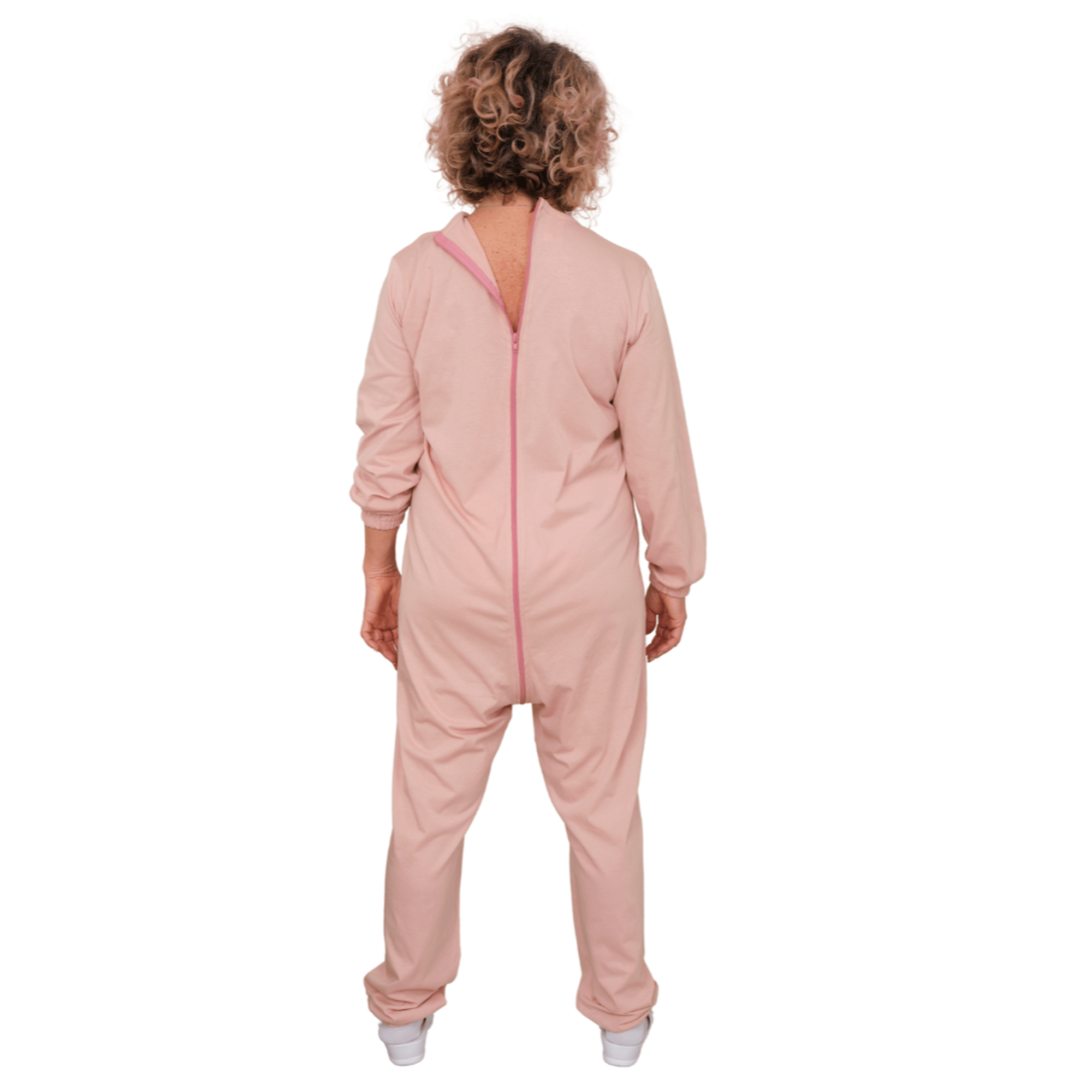 One-piece pyjamas for hospital patients with full-length zip and long sleeves, 100% Cotton - 9078 ML PL