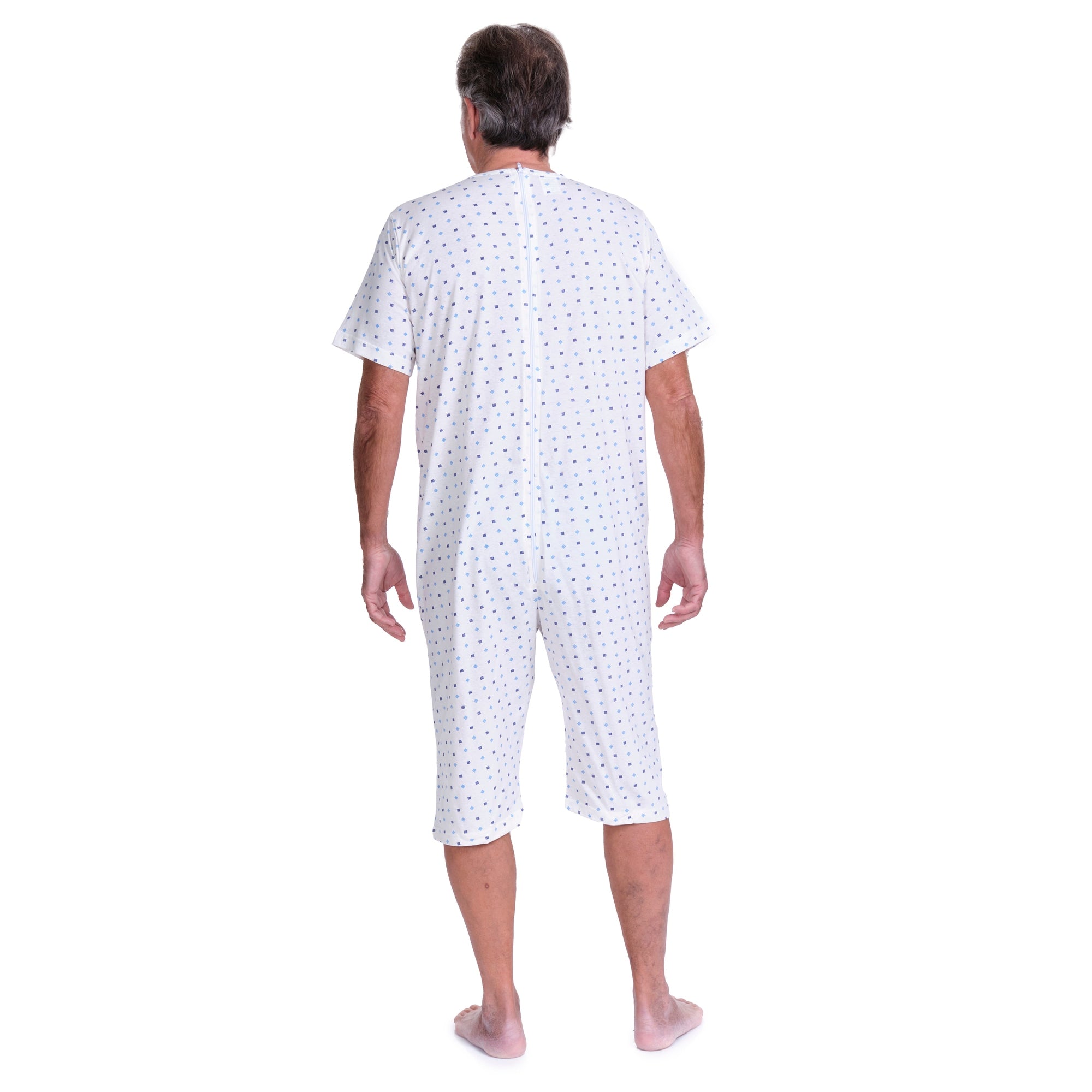 Pyjamas for Seniors with Back Closure Short sleeves Short trousers Adaptive Clothing - Summer 100% Cotton - 9012/5