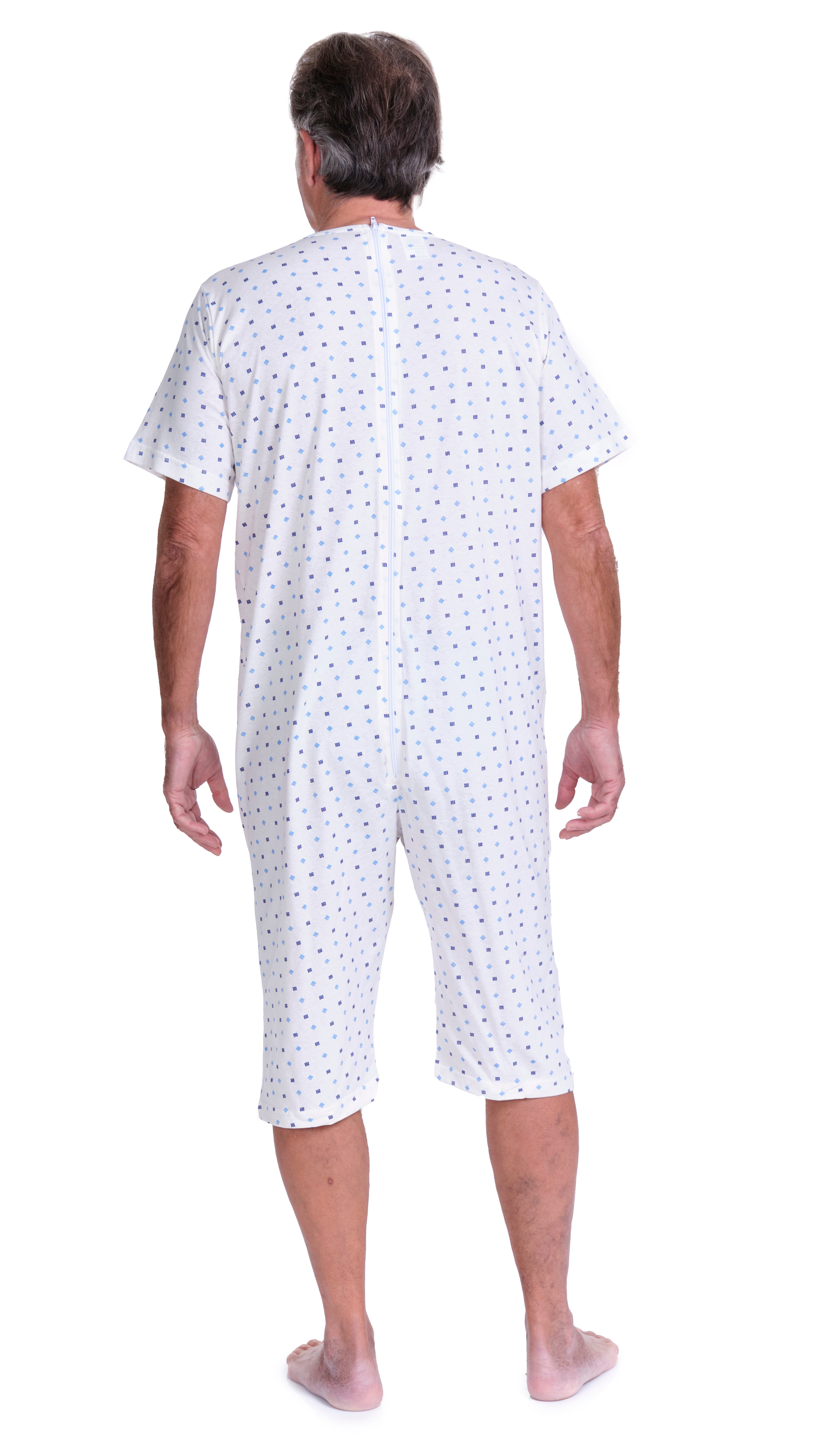 Pyjamas for Seniors with Back Closure Short sleeves Short trousers Adaptive Clothing - Summer 100% Cotton - 9012/5
