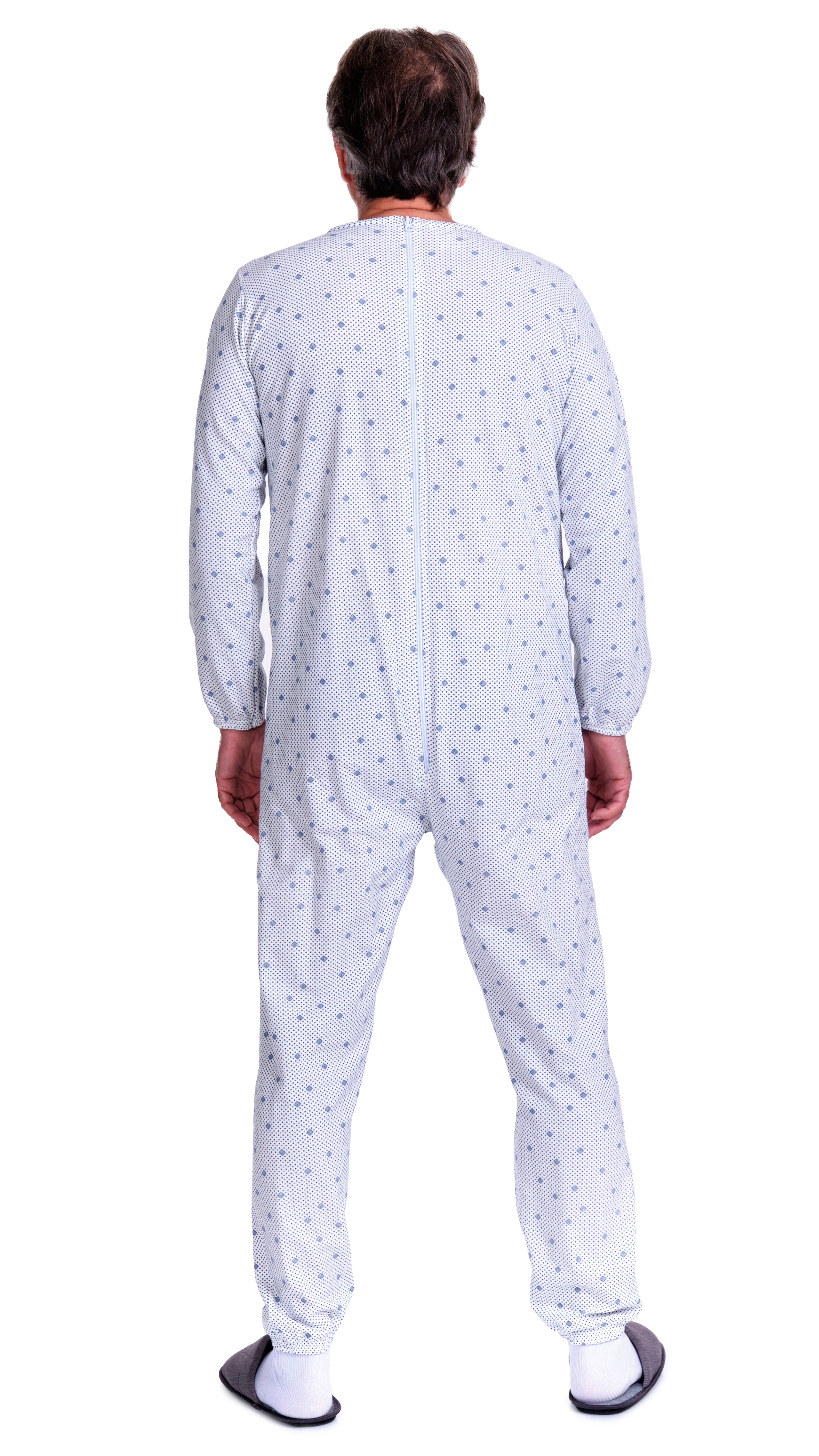 Winter Anti Strip Pajamas – Back & Inner Leg Zipper, Unisex, 100% Cotton (9012-F/2)