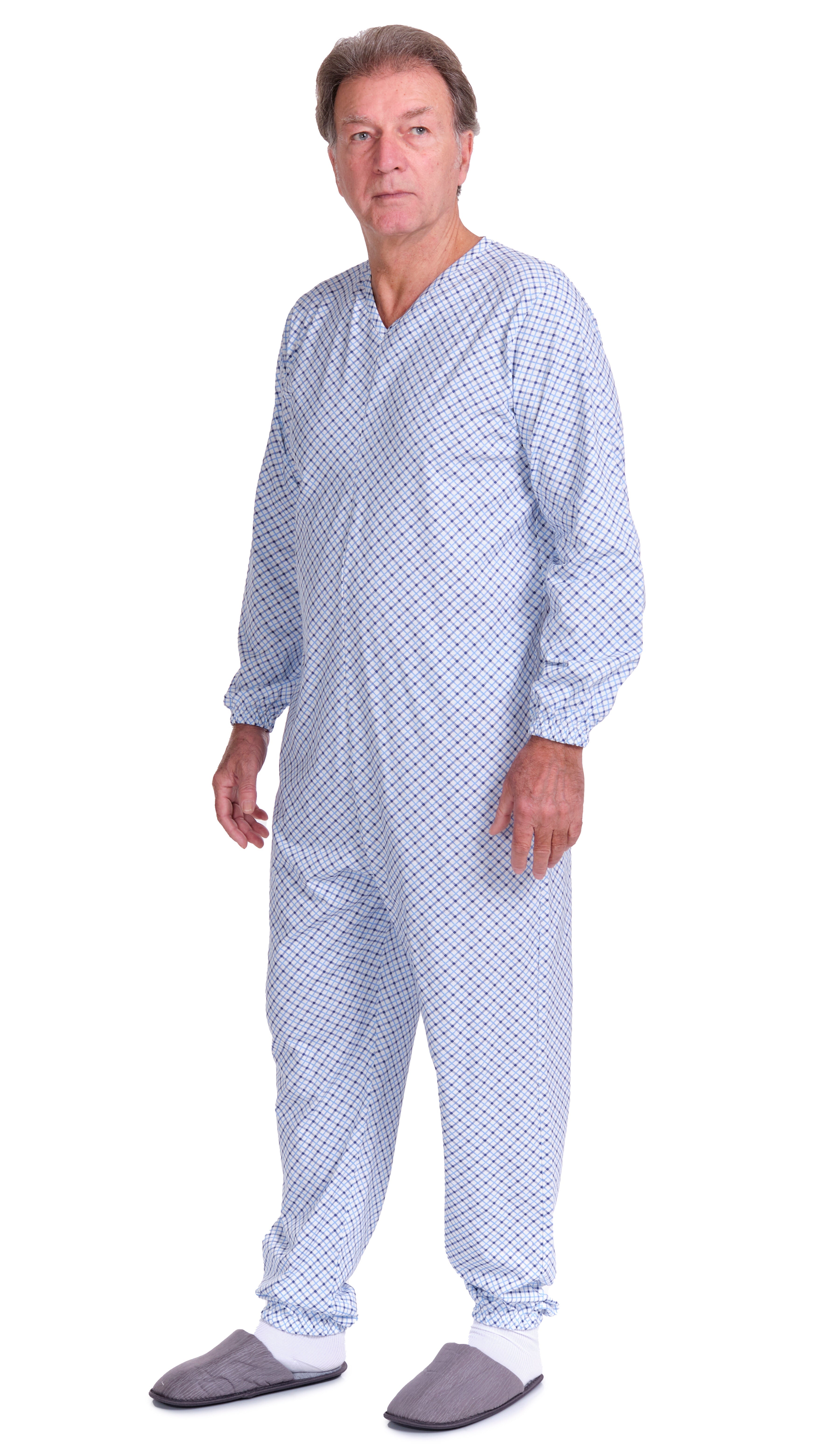 Adaptive Pyjamas with Back Closure 100% Cotton OEKO-TEX - One-piece Anti-Strip Jumpsuit - 9012/1