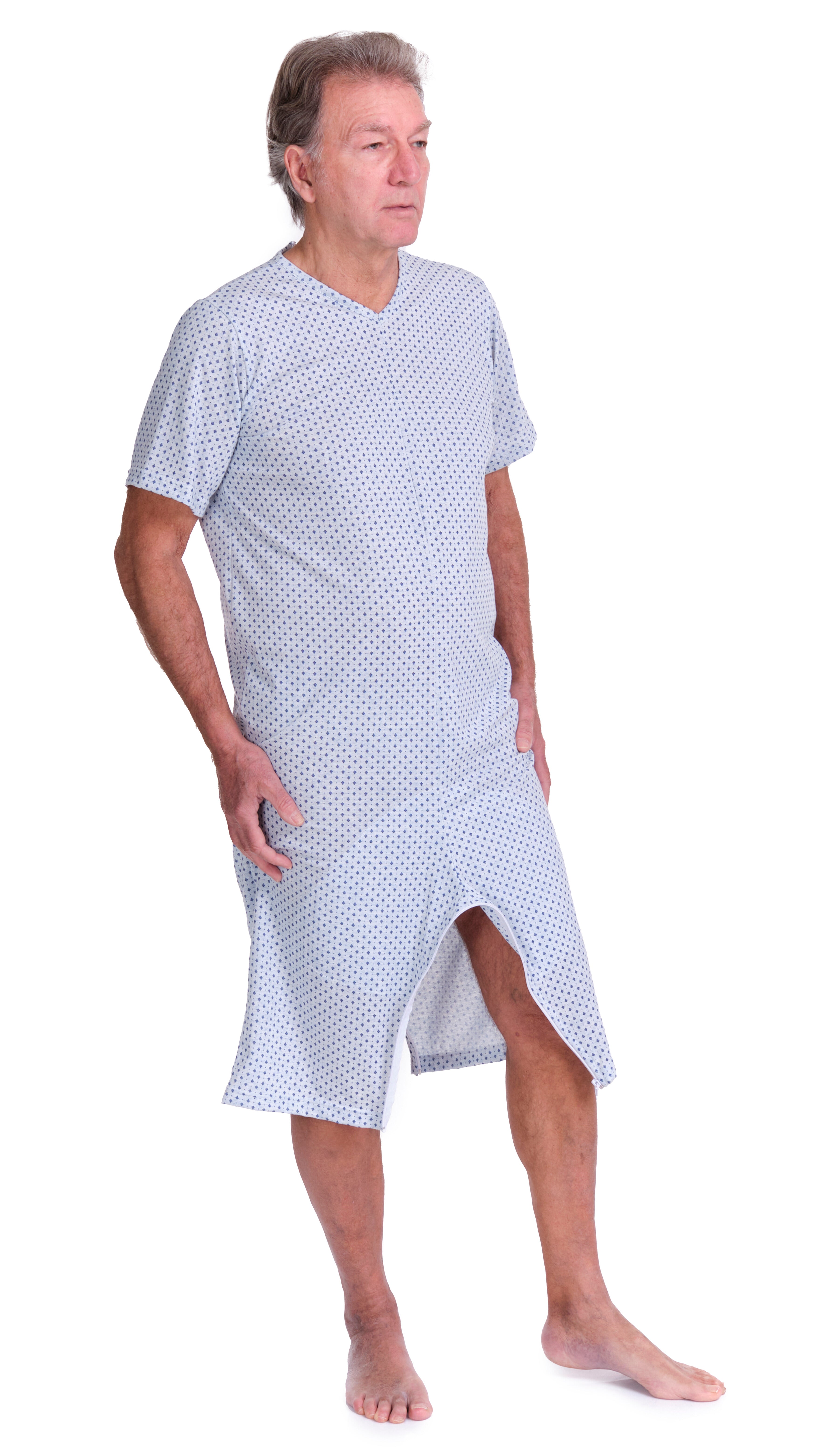 Short-sleeved pyjamas and shorts with 2 zips, cotton/polyester blend - 9008/6