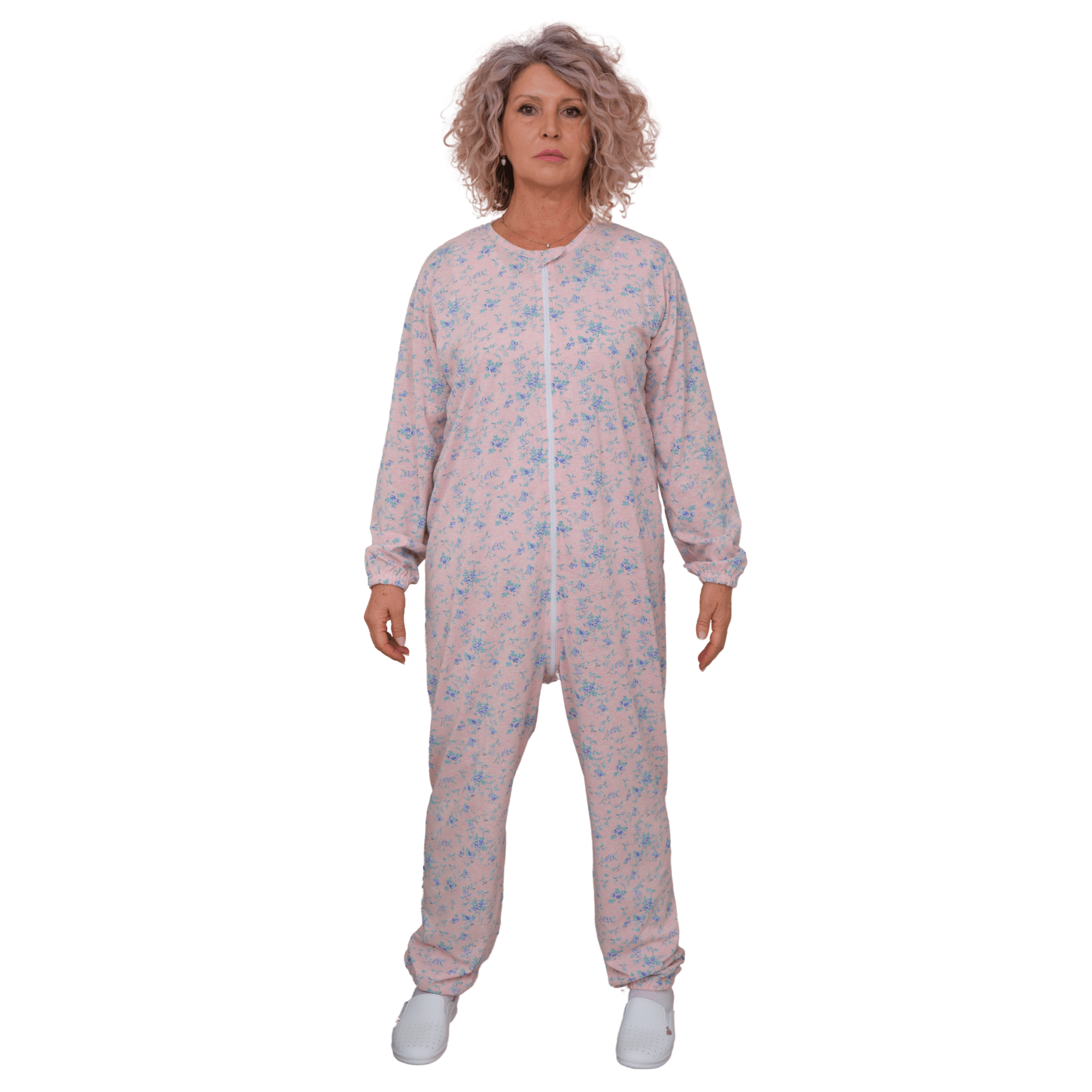 Adaptive Hospital Pyjamas – Model 9016 – Full Front Zipper – For Bedridden Patients, Incontinence & Post-Surgery Care