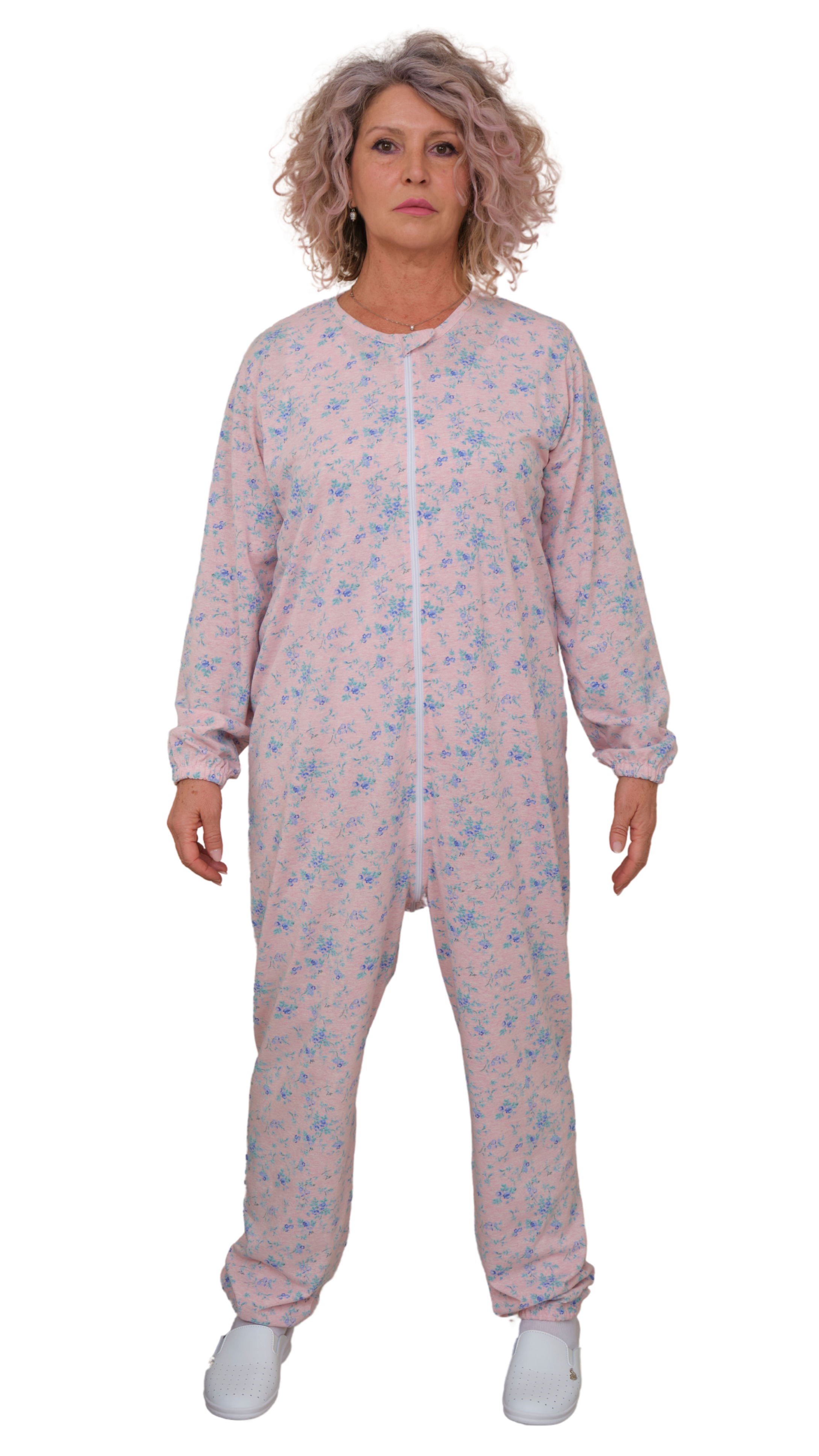 Adaptive Hospital Pyjamas – Model 9016 – Full Front Zipper – For Bedridden Patients, Incontinence & Post-Surgery Care