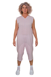 Sleeveless Pyjamas with shorts featuring 2 zips/fasteners, cotton/polyester blend - 9008/8