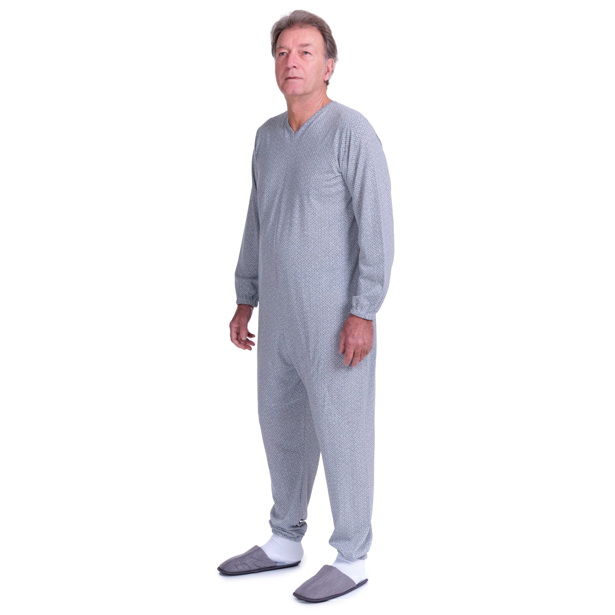 Anti Strip Jumpsuit Pyjamas Short Sleeves and Long Trousers - Cotton and Polyester - 9008/1