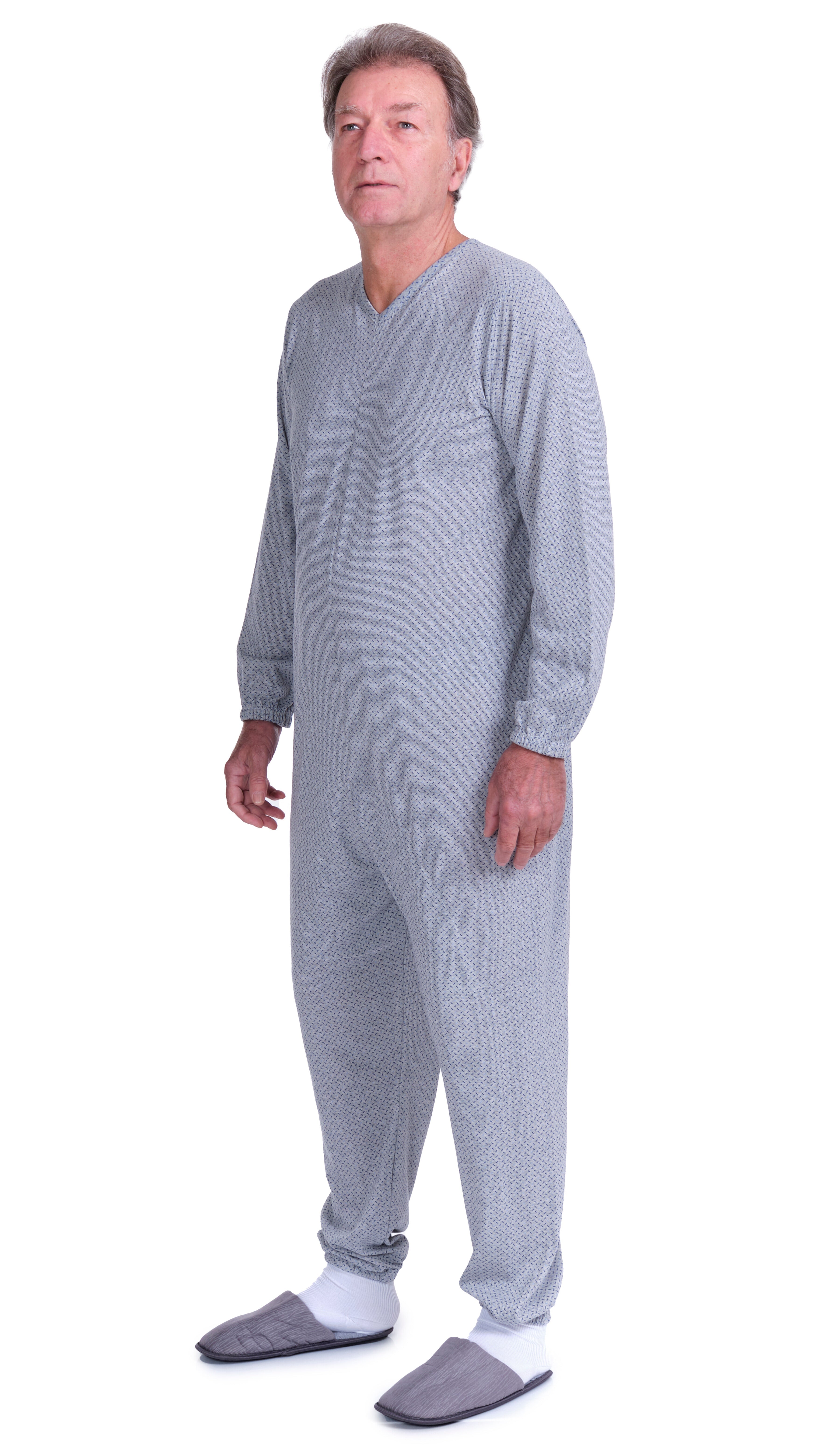 Anti Strip Jumpsuit Pyjamas Short Sleeves and Long Trousers  - Cotton and Polyester - 9008/1