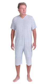 Short-sleeved pyjamas and shorts with 1 zip/fastener at the back, cotton/polyester blend - 9008/5