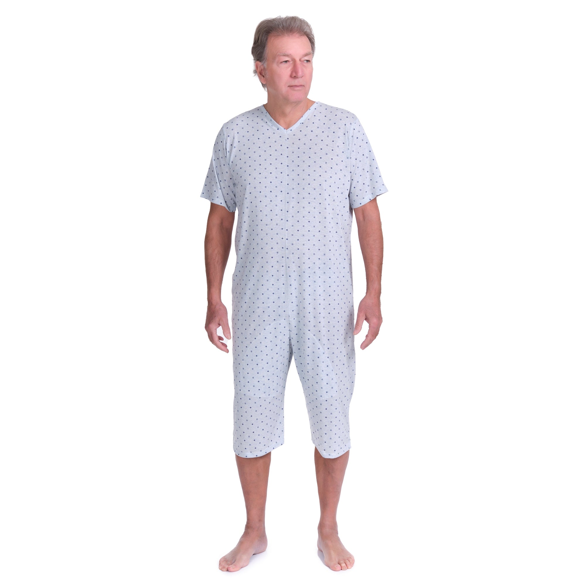 Short-sleeved pyjamas and shorts with 1 zip/fastener at the back, cotton/polyester blend - 9008/5