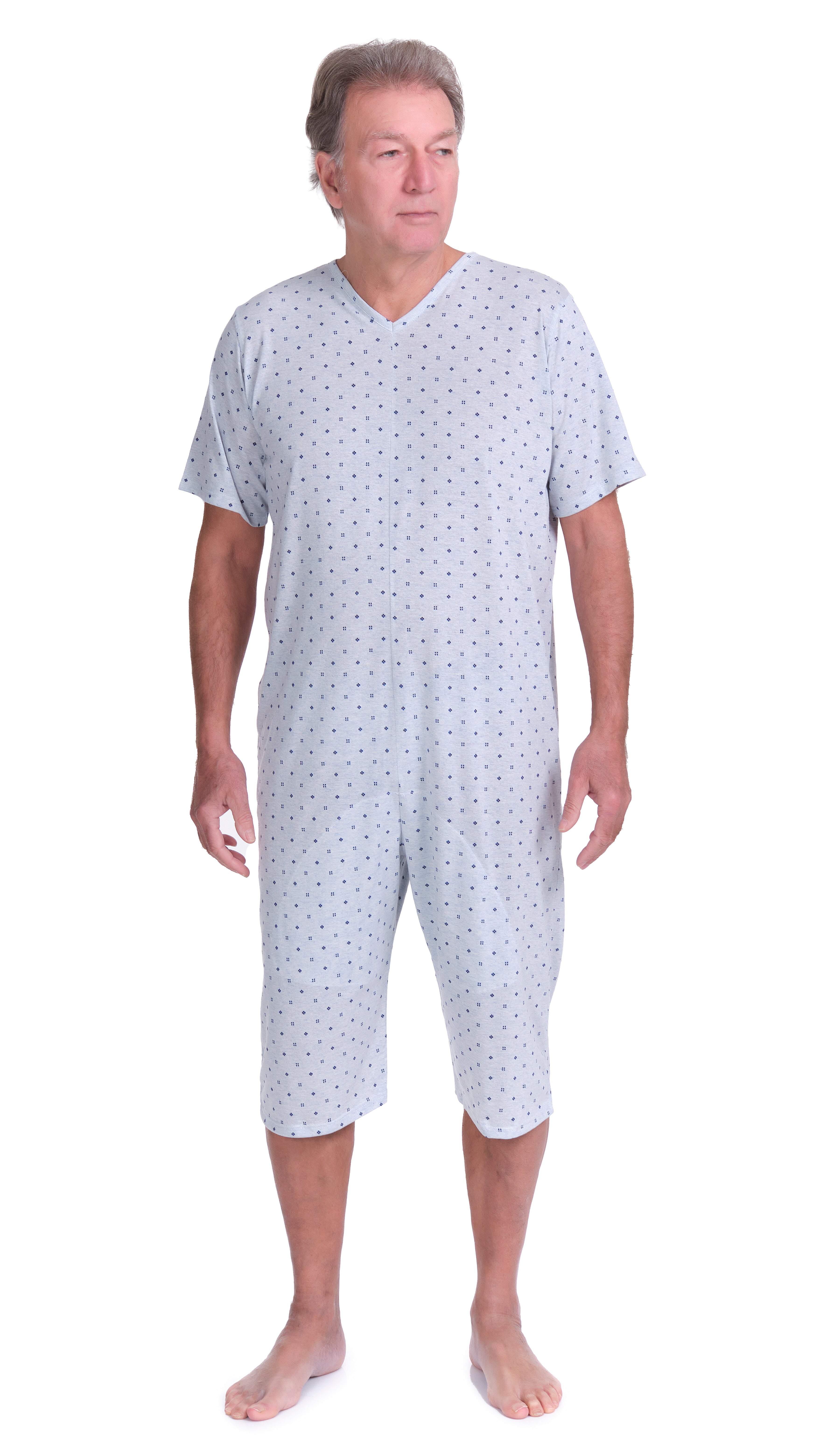Short-sleeved pyjamas and shorts with 1 zip/fastener at the back, cotton/polyester blend - 9008/5