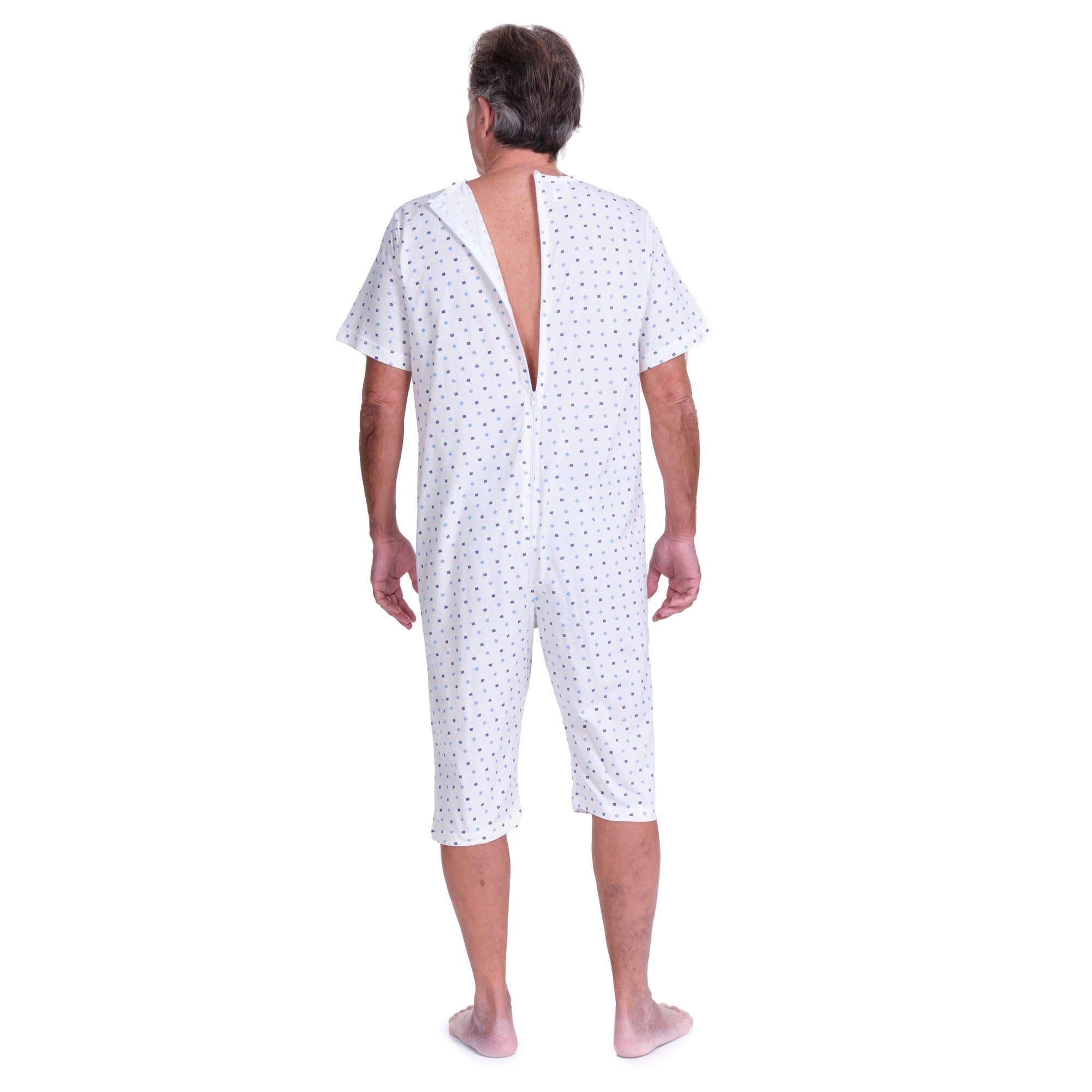 Pyjamas for Seniors with Back Closure Short sleeves Short trousers Adaptive Clothing - Summer 100% Cotton - 9012/5