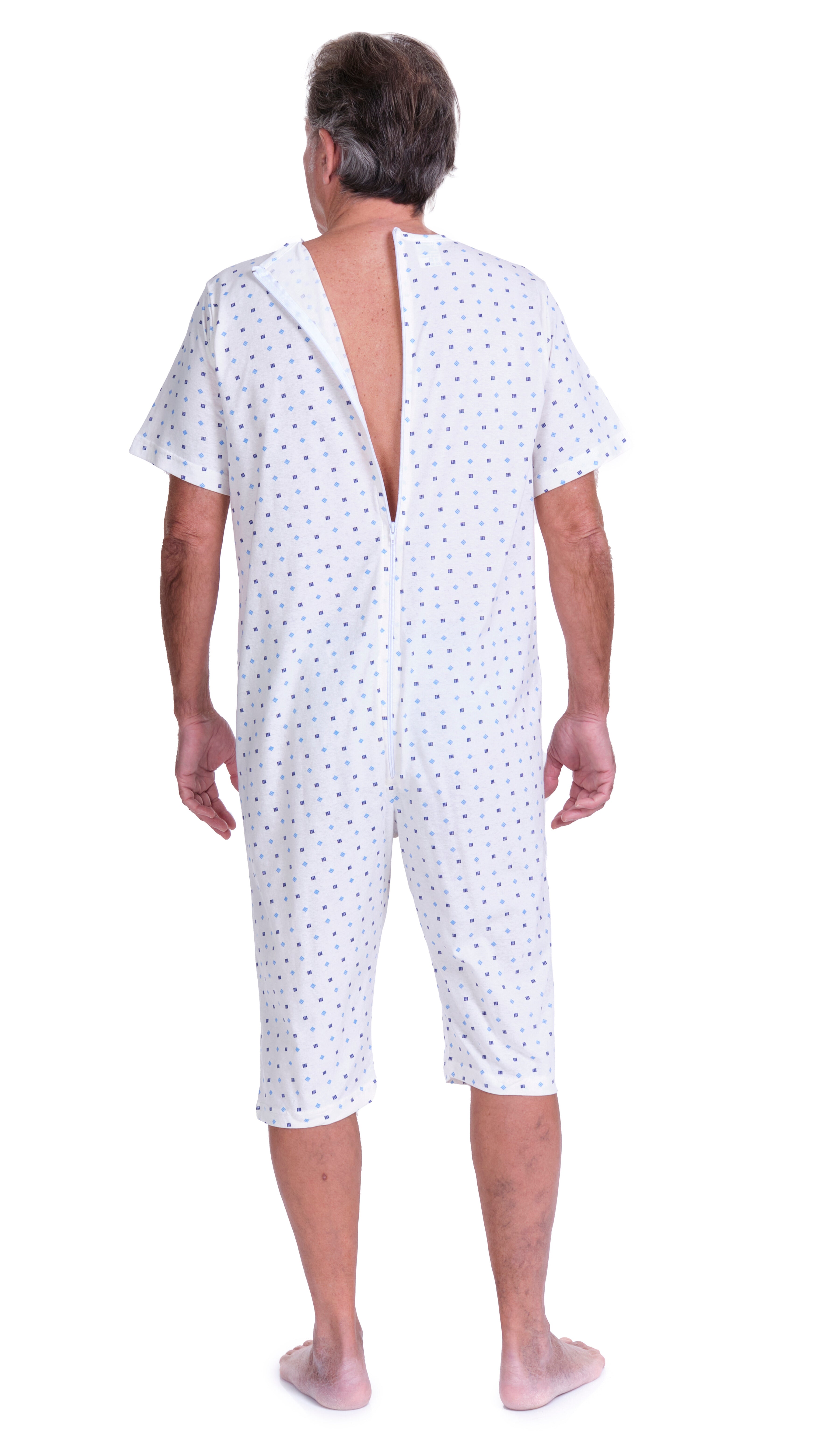 Pyjamas for Seniors with Back Closure Short sleeves Short trousers Adaptive Clothing - Summer 100% Cotton - 9012/5