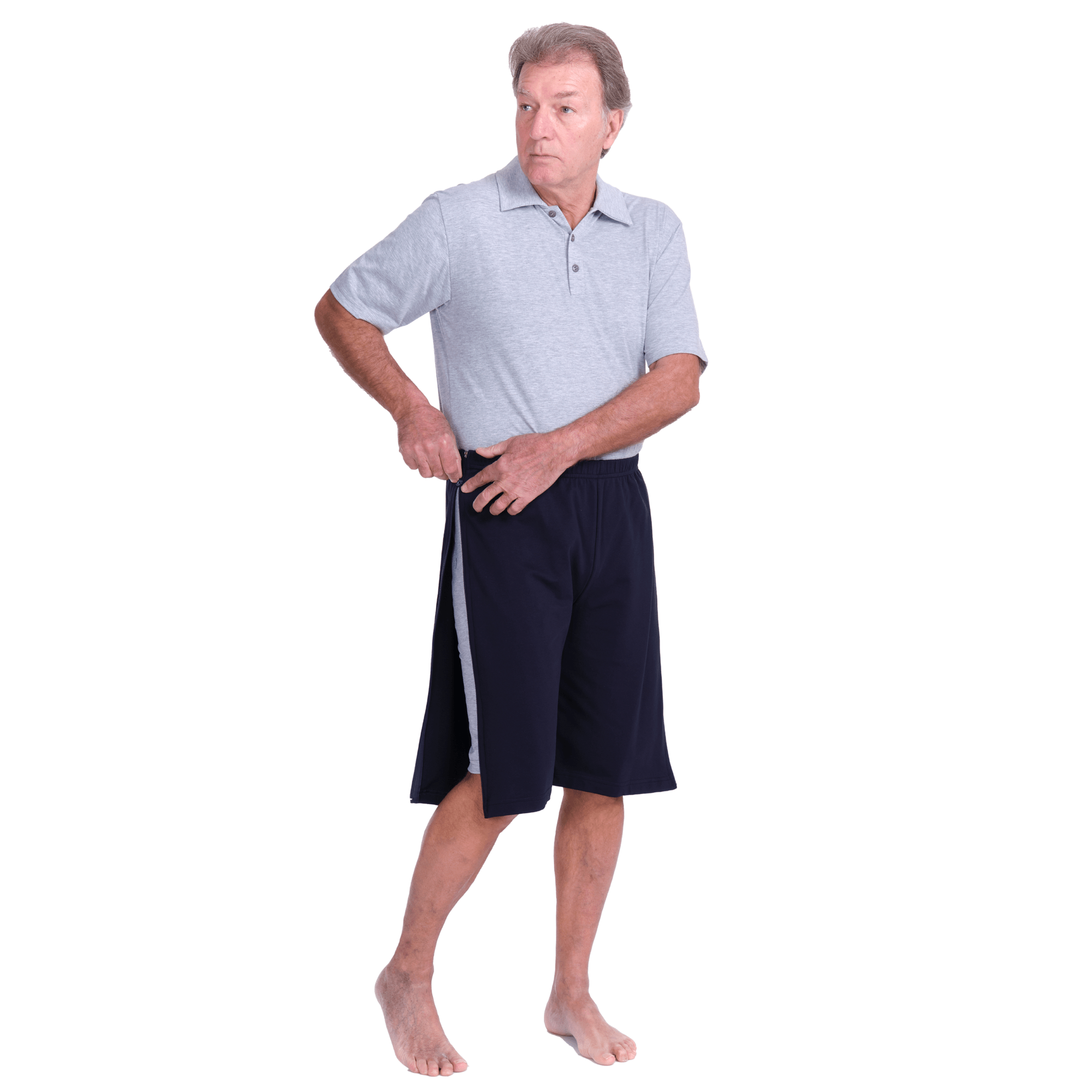Rehabilitation Shorts – Model 9018-B – Full Side Zipper Opening – Adaptive Pants for Therapy & Recovery
