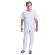 Ferrucci Comfort Summer Healthcare Pajamas in 100% cotton with short sleeves and back zipper, featuring feminine design.