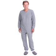 Ferrucci Comfort adaptive winter onesie with back and inseam zippers, featuring a cozy, insulated design for cold weather wear.