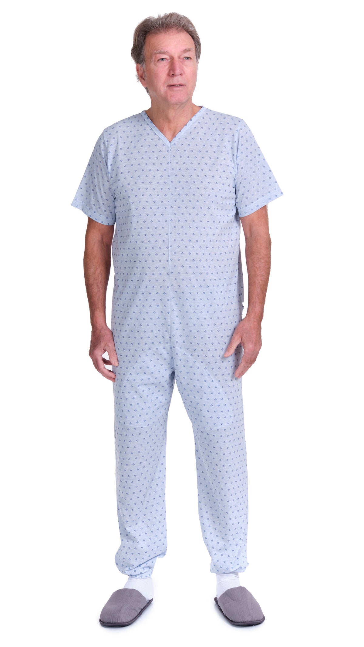 Pink Ferrucci Comfort sanitary pyjamas onesie with long sleeves, long trousers, back closure, made of cotton and polyester.