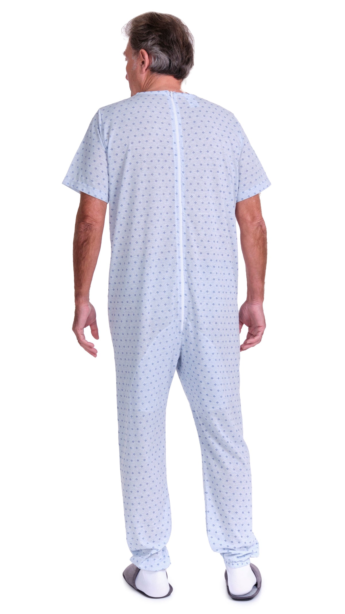 Pink Ferrucci Comfort sanitary pyjamas onesie jumpsuit with long sleeves, long trousers, back closure, cotton-polyester blend.