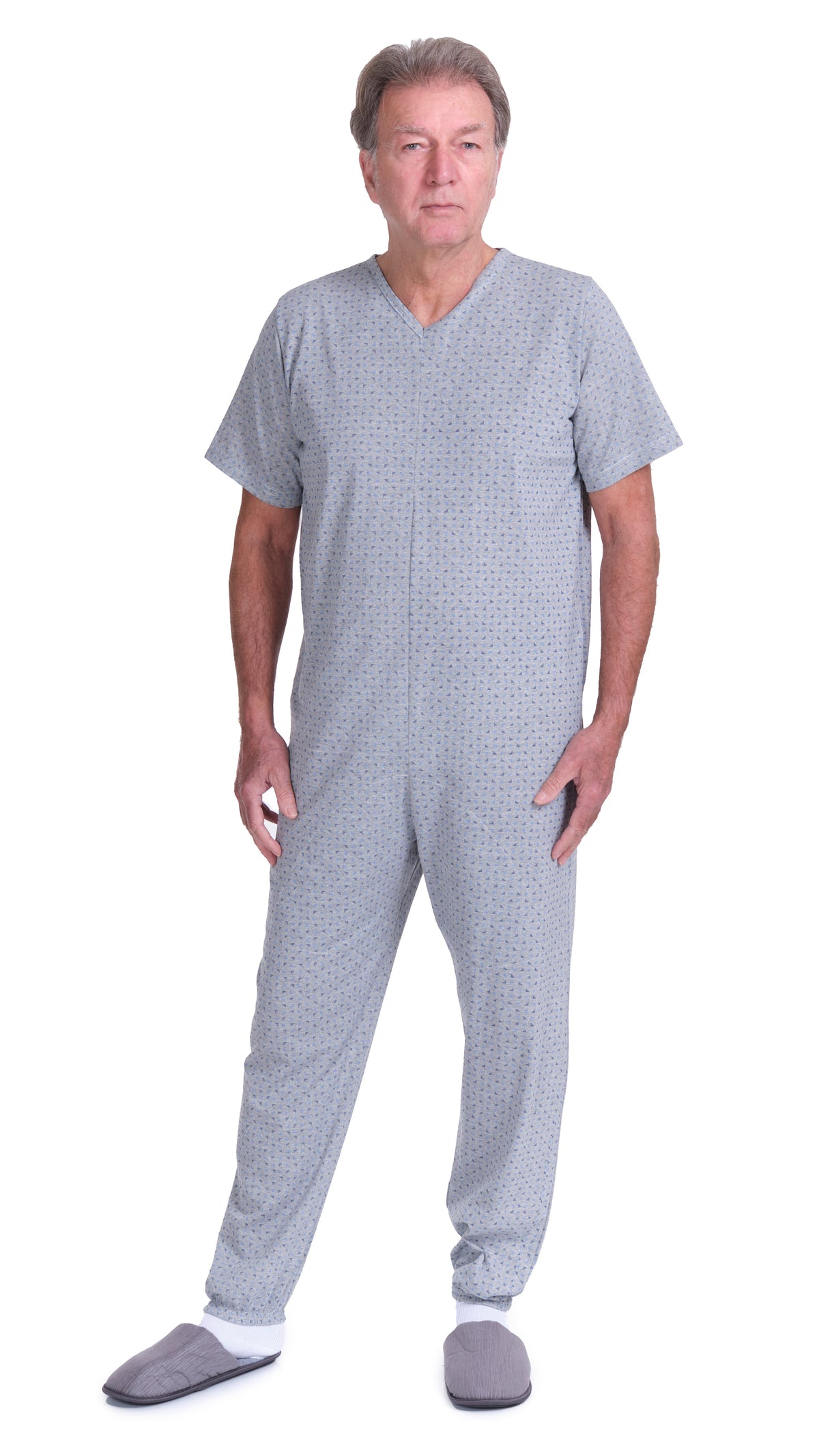 Pink Ferrucci Comfort sanitary pajamas onesie with long sleeves, long trousers, back closure, made of cotton and polyester.