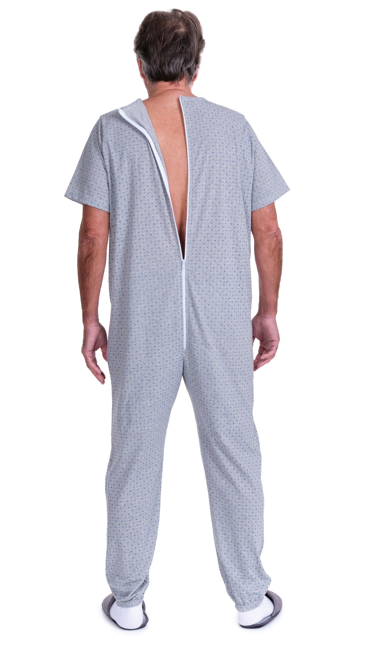 Pink Ferrucci Comfort sanitary pajamas onesie with long sleeves, long trousers, back closure, made of cotton and polyester.