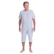 Pink short-sleeved pyjamas and shorts set by Ferrucci Comfort with a back zip, made from cotton-polyester blend.