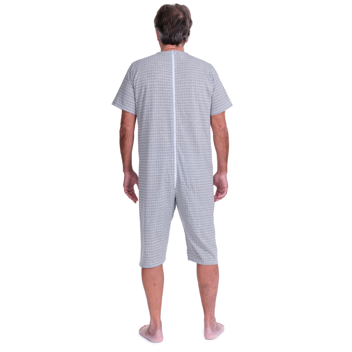 Pink short-sleeved pyjamas and shorts set by Ferrucci Comfort with back zip, made of cotton-polyester blend, size 3XS.