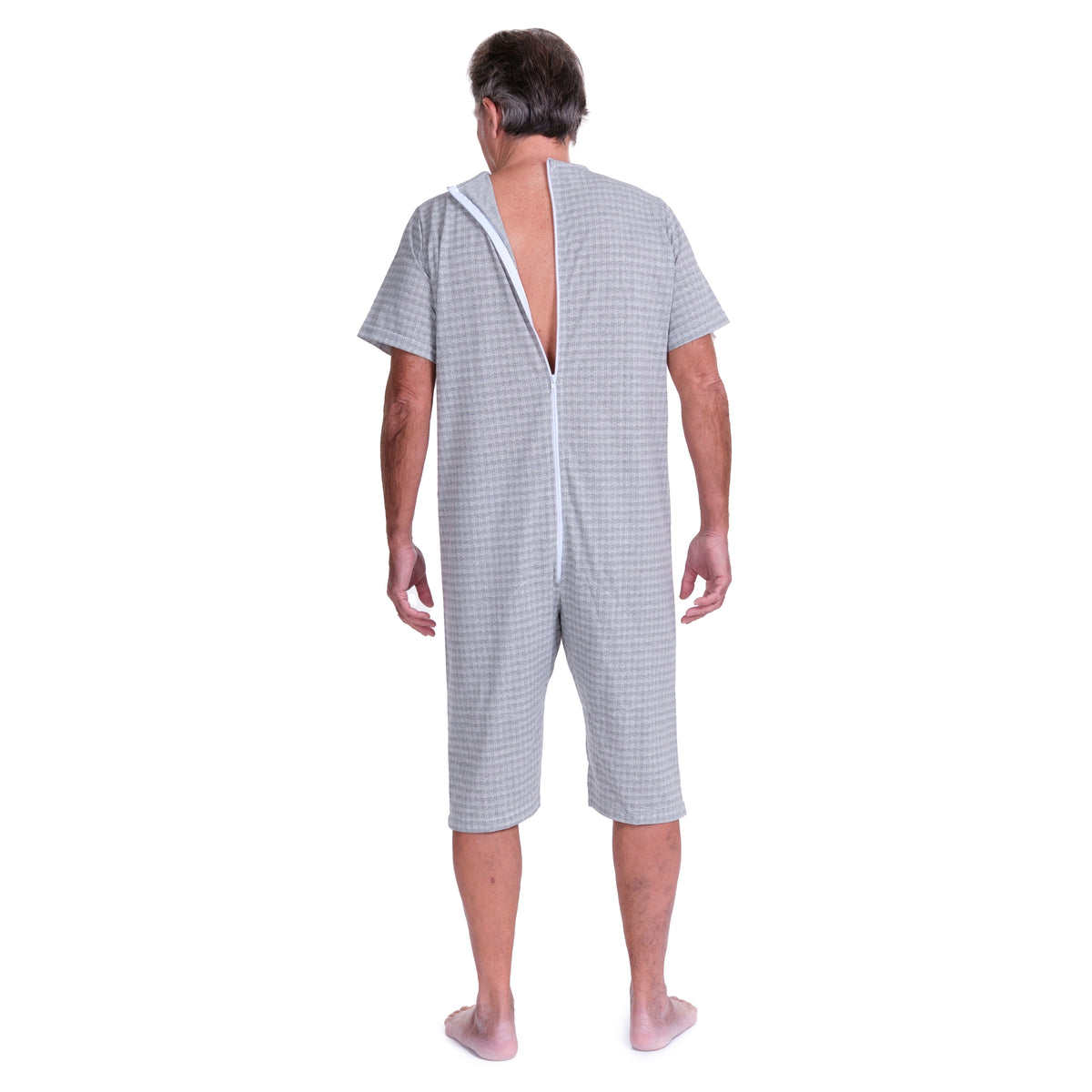 Pink short-sleeved pyjamas and shorts set by Ferrucci Comfort with back zipper, made of cotton-polyester blend, size 3XS.