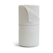 Elastic adhesive bandage by Ferrucci Comfort, 10 cm wide and 4.5 meters long, shown wrapped around a supportive limb.