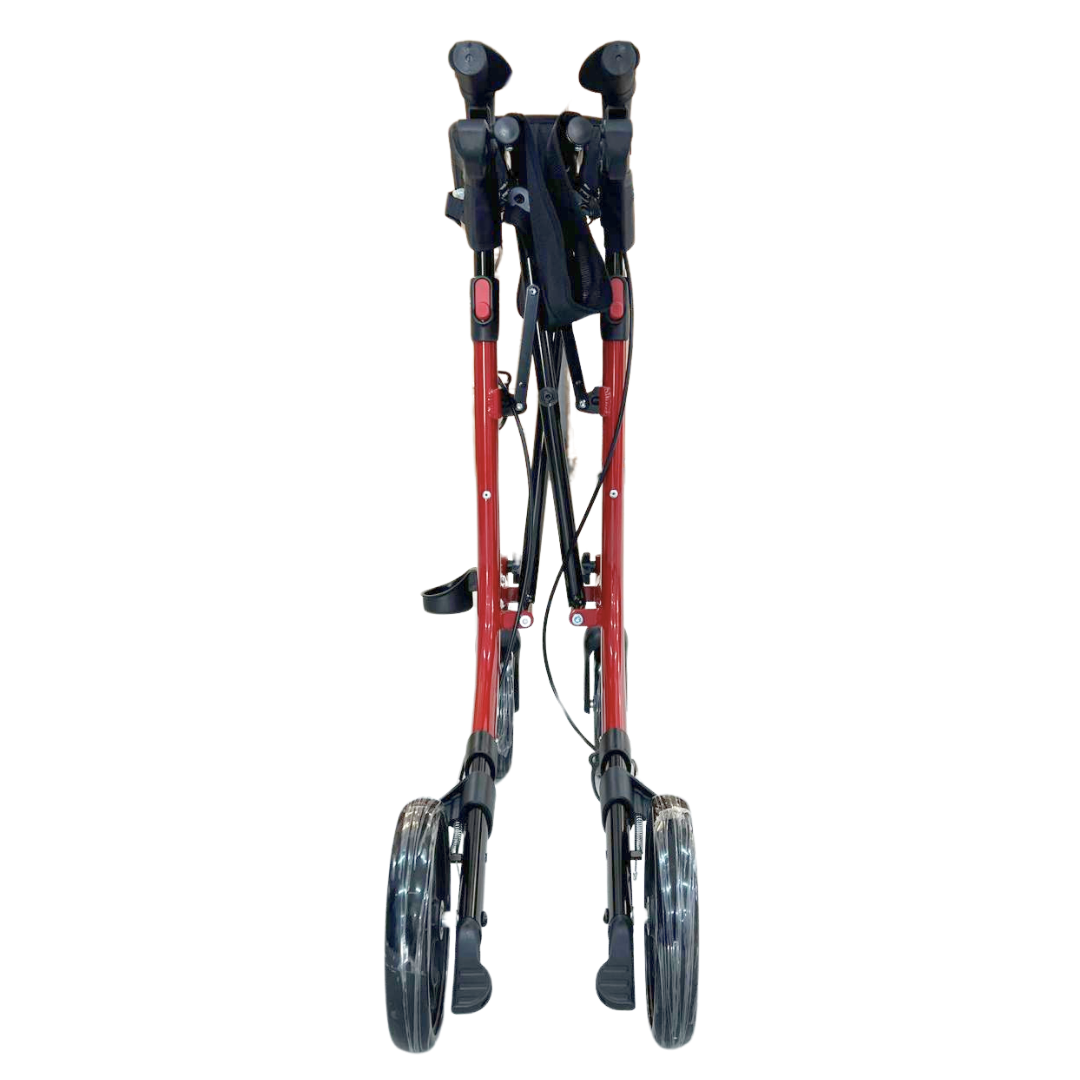 Foldable Ferrucci Comfort VITAWALK PRO rollator walker with brakes, seat, storage basket, four wheels, and lightweight adjustable aluminum frame.