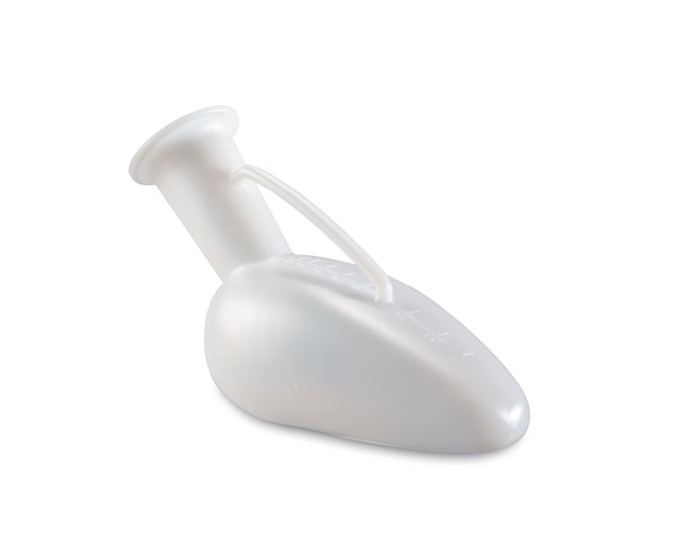 Ferrucci Comfort male urine collection device with 1000 ml capacity, autoclavable design, and secure pressure cap.