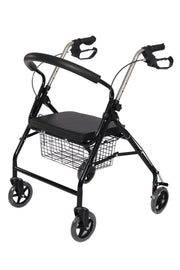 Foldable Ferrucci Comfort aluminum rollator with brakes, storage bag, suitable for seniors, supports up to 120 kg.