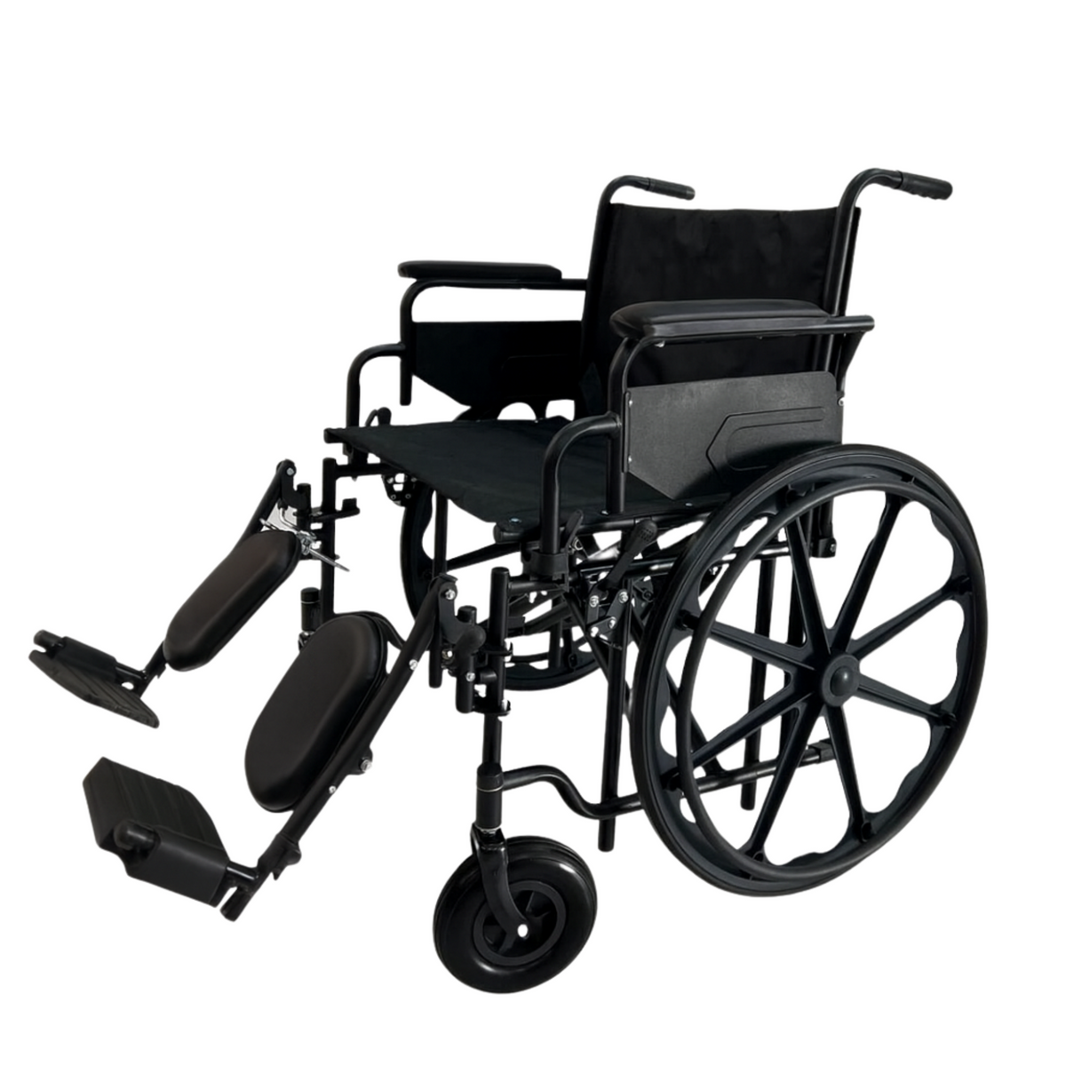 Ferrucci Comfort wide seat bariatric wheelchair with foldable frame, removable armrests, ergonomic design, suitable for up to 150kg.