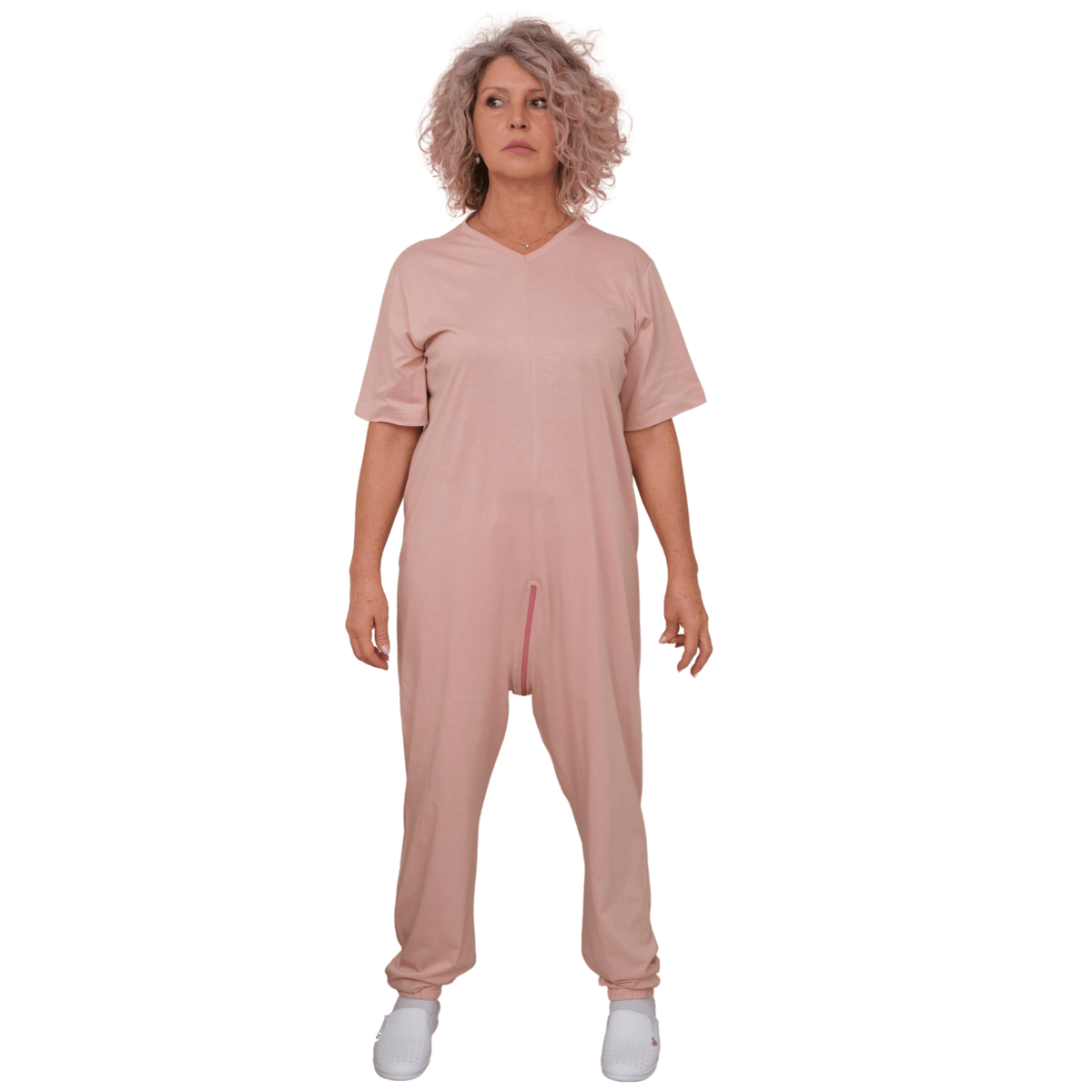 Ferrucci Comfort short-sleeved medical pyjamas and long trousers, light fabric, in a relaxed fit, suitable for healthcare settings.