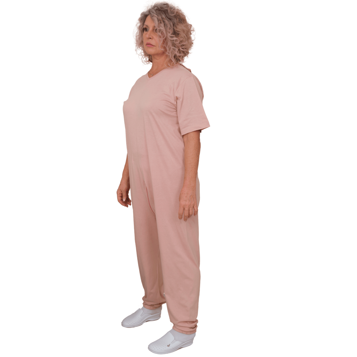 Ferrucci Comfort blue short-sleeved medical pyjamas with long trousers, casual and comfortable sleepwear for healthcare professionals.