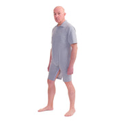 Ferrucci Comfort blue polo-style underwear with back closure for elderly, provides easy wear and comfortable fit.