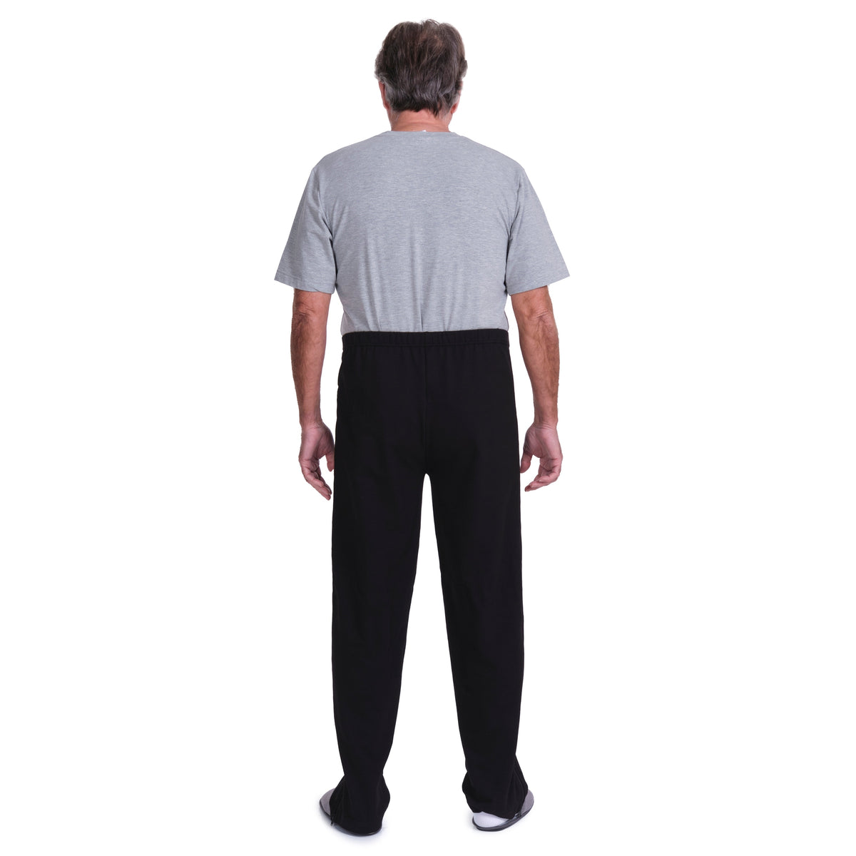 Gray Ferrucci Comfort post-operative rehabilitation trousers with side zippers, designed for easy dressing and comfort.