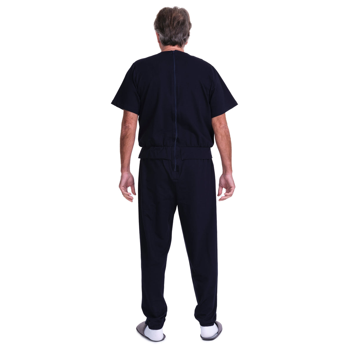 Short-sleeved Ferrucci Comfort Bacio pyjamas onesie, adaptive clothing for comfortable sleepwear.