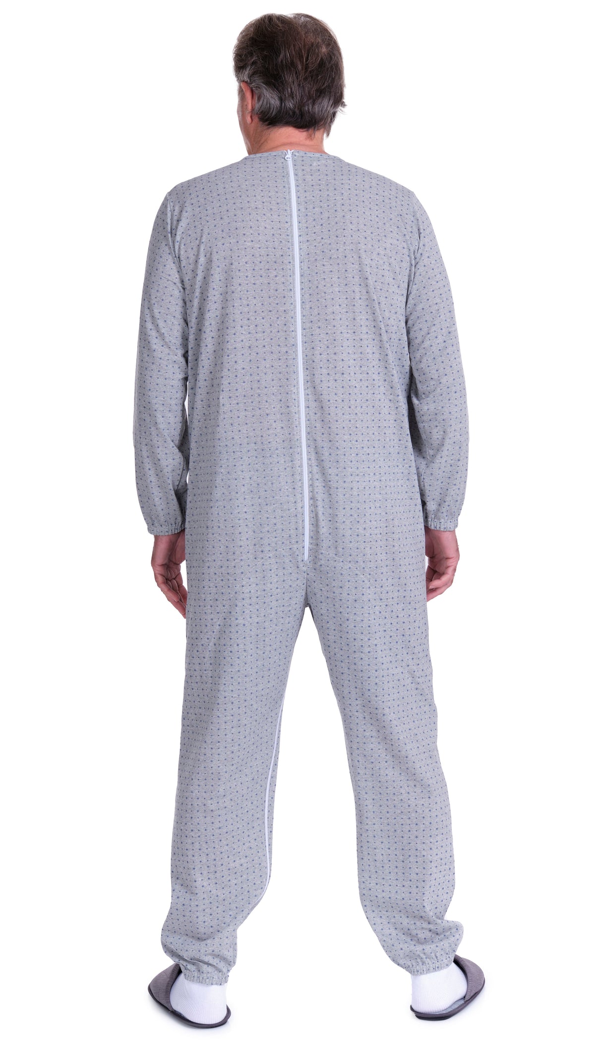 Light blue Ferrucci Comfort pyjamas onesie with long sleeves, two back zips, made of cotton/polyester blend with inner-leg for comfort.