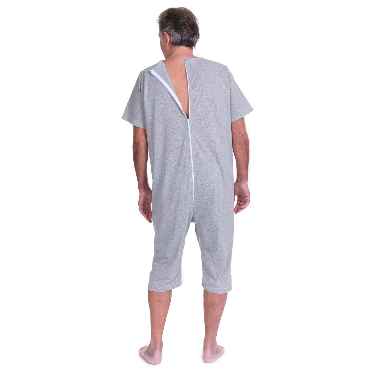 Light blue Ferrucci Comfort short-sleeved pyjamas and shorts with two zips, made from a cotton-polyester blend.
