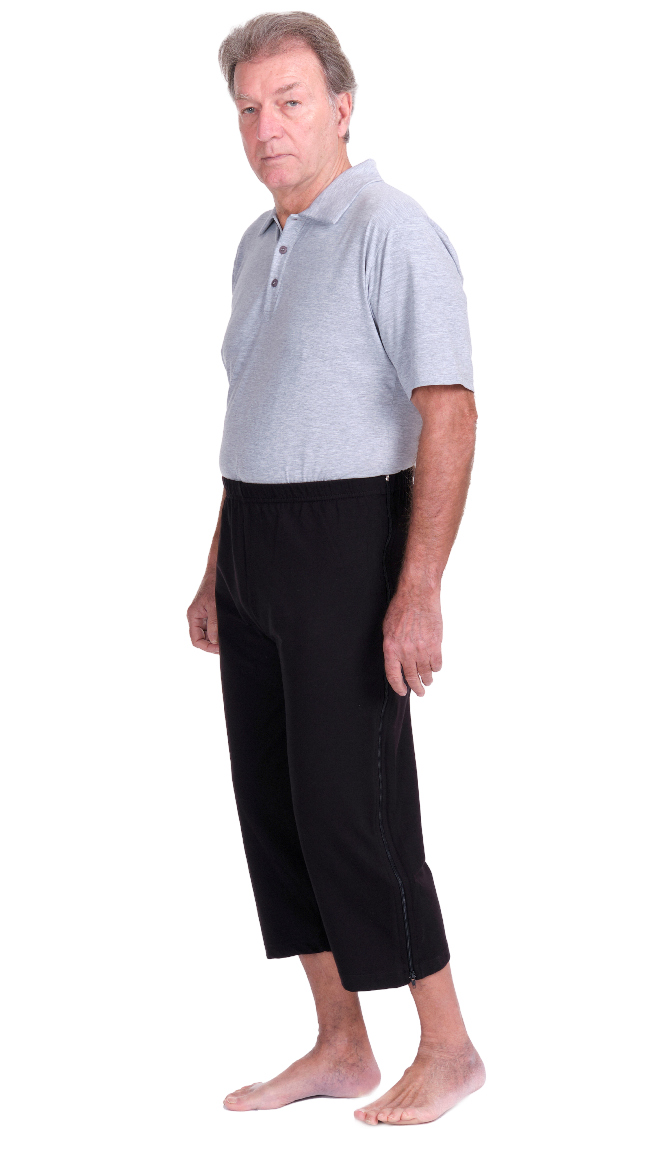 Rehabilitation 3/4 Pants – Model 9018 – Full Side Zipper Opening – Adaptive Trousers for Therapy & Recovery