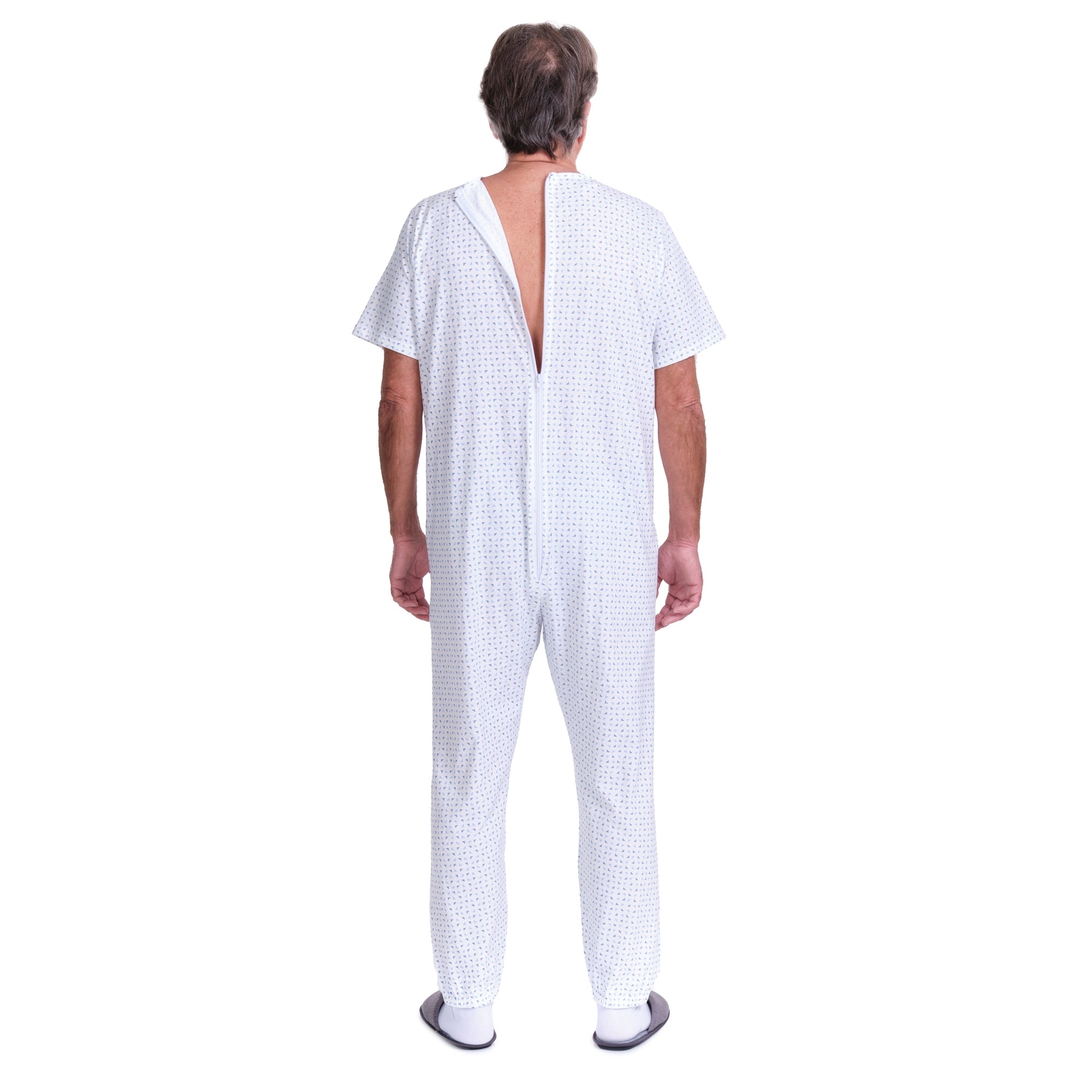 Summer Healthcare Pajamas – Short Sleeve, Back Zipper, 100% Cotton 9012/3
