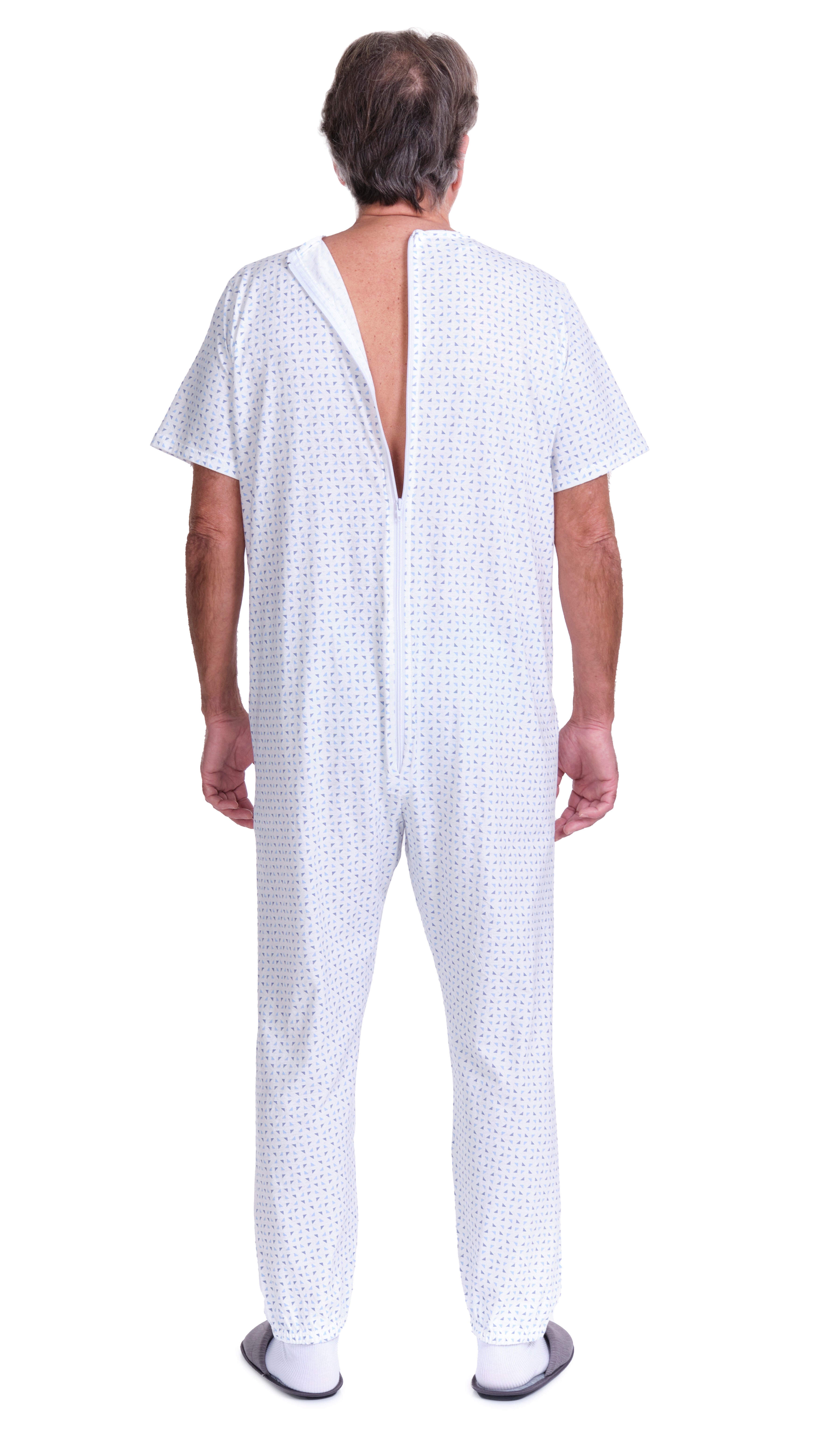 Summer Healthcare Pajamas – Short Sleeve, Back Zipper, 100% Cotton (9012/3)