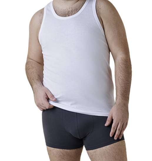 Men’s oversized tank top by Marc Luis, wide shoulder design, made of 100% combed cotton, in neutral color, made in Italy.